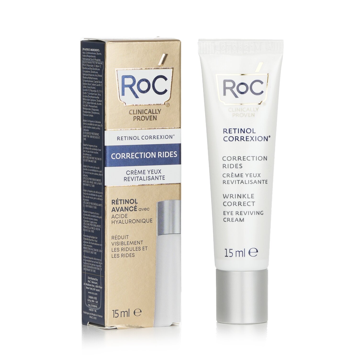 ROC Retinol Correxion Wrinkle Correct Eye Reviving Cream - Advanced Retinol With Hyaluronic Acid - קרם עיניים 15ml/0.5oz