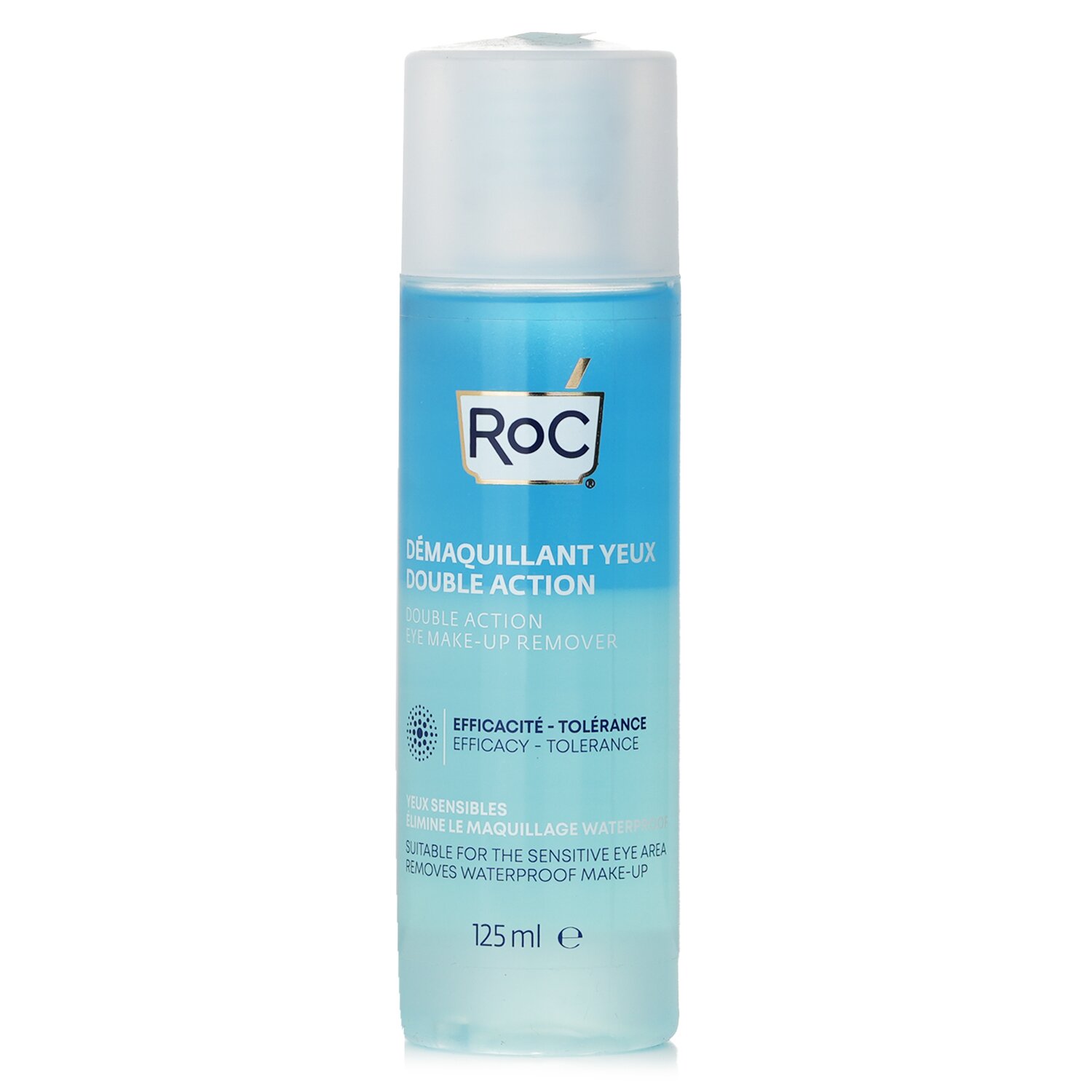 ROC Double Action Eye Make-Up Remover - Removes Waterproof Make-Up (Suitable For The Sensitive Eye Area) 125ml/4.23oz