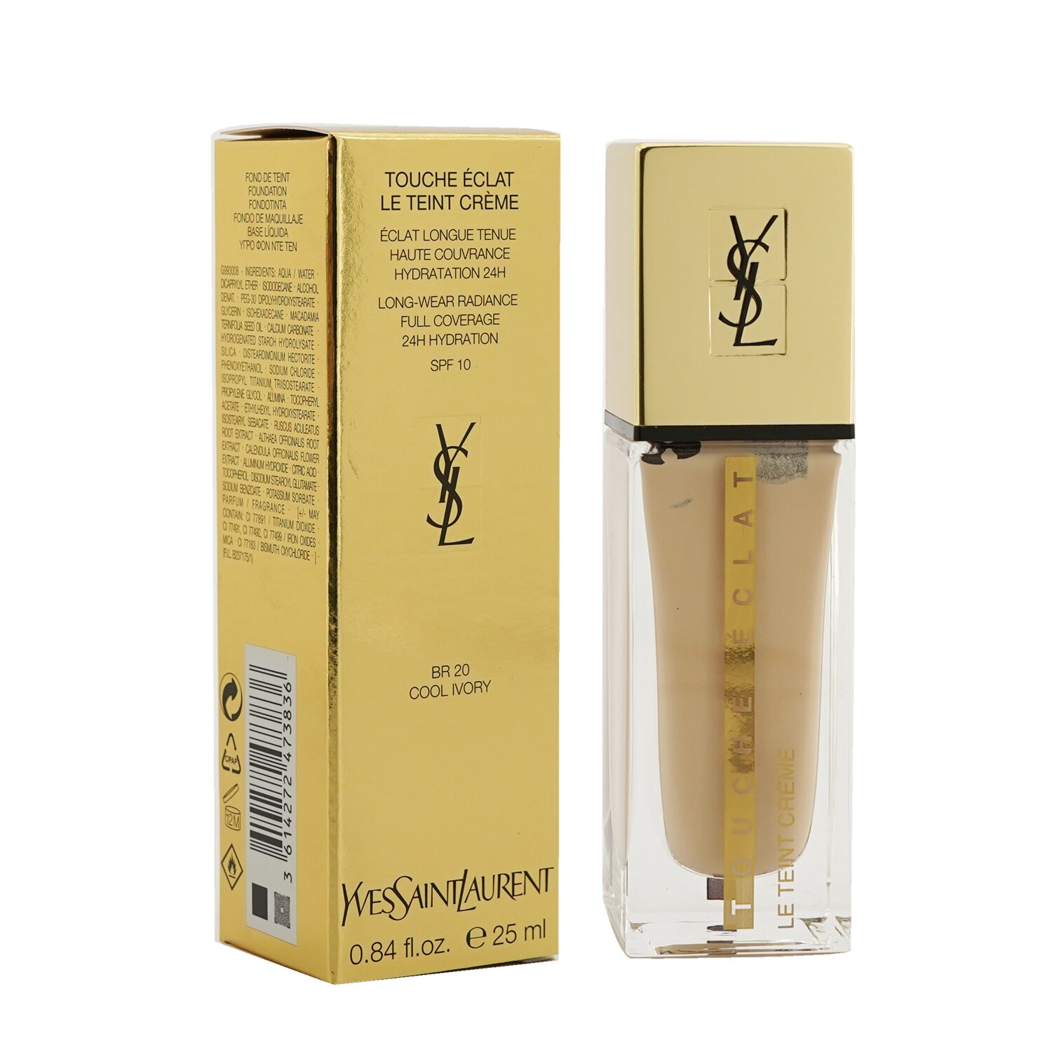 Yves Saint Laurent Touche Eclat Le Teint Creme Long Wear Radiance Foundation SPF10 25ml/0.84oz