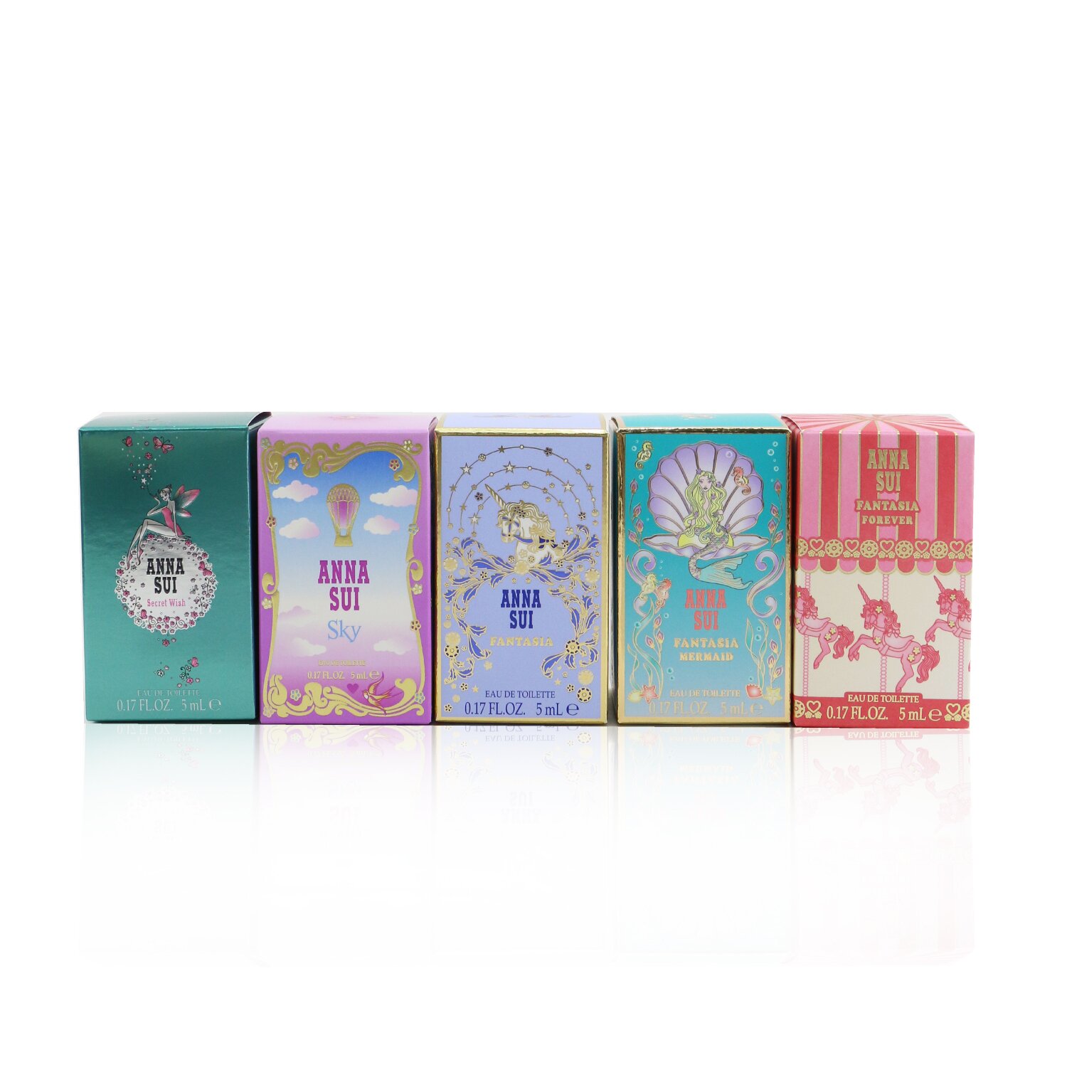 Anna Sui Набор Миниатюр: Secret Wish 5мл + Sky 5мл + Fantasia 5мл + Fantasia Mermaid 5мл + Fantasia Forever 5мл 5x5ml/0.17oz