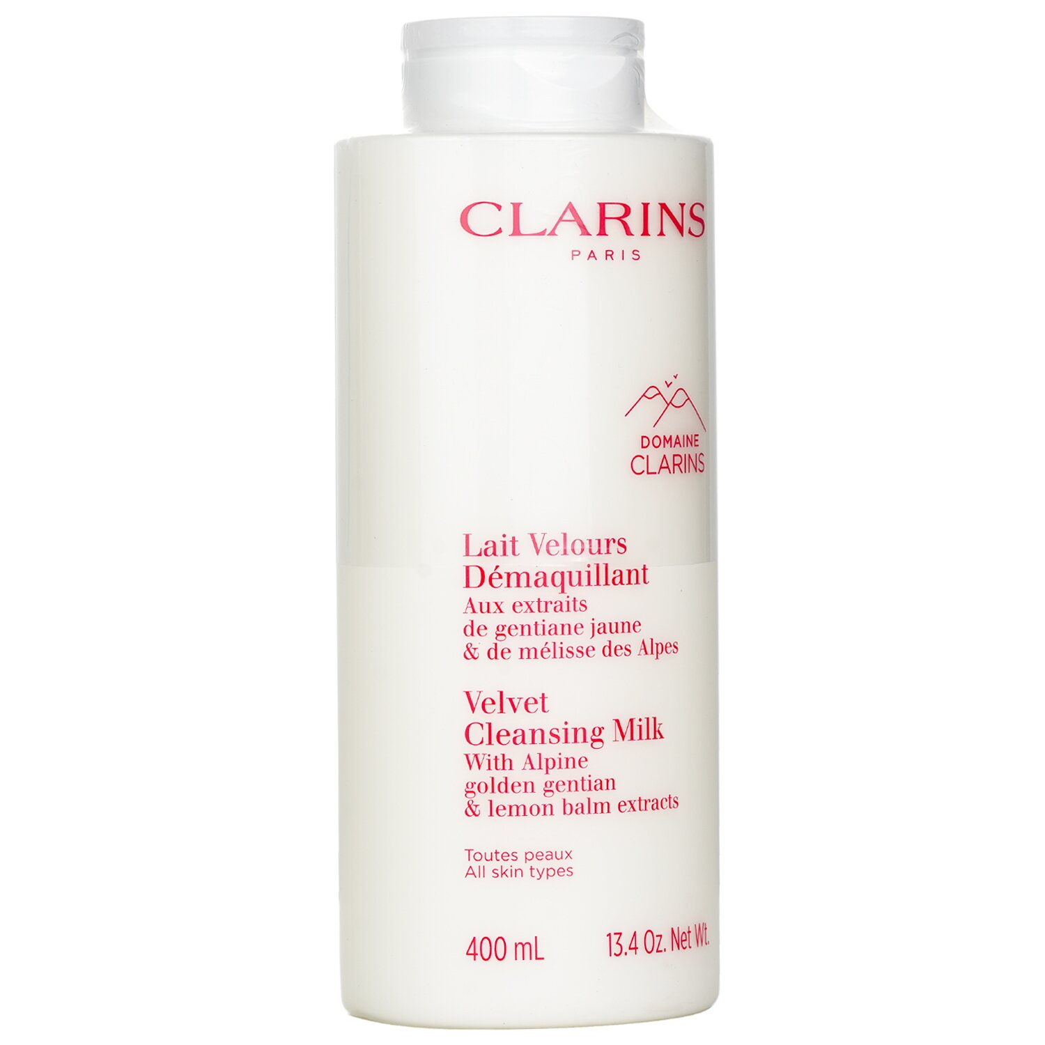 Clarins Velvet Cleansing Milk with Alpine Golden Gentian & Lemon Balm Extracts 400ml/13.4oz