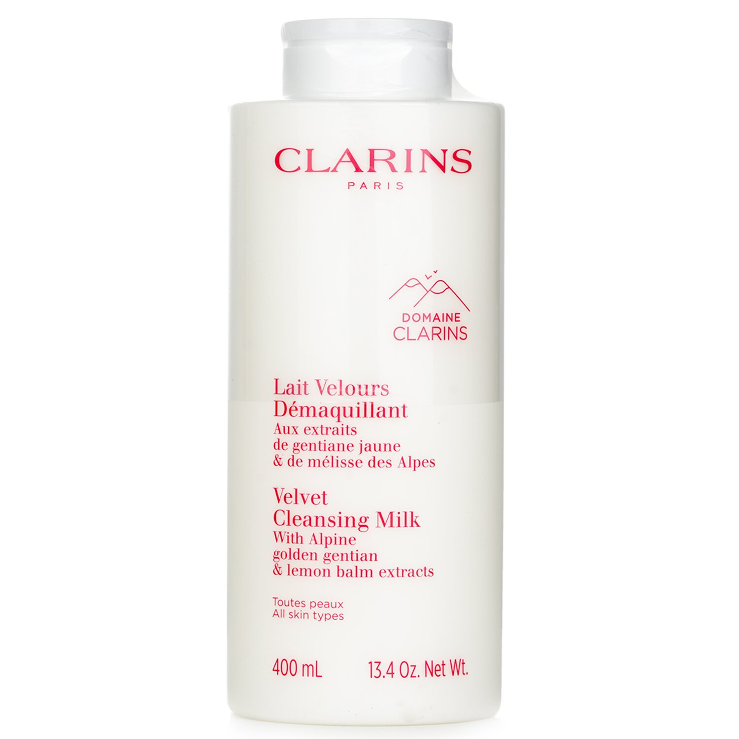 Clarins Velvet Cleansing Milk with Alpine Golden Gentian & Lemon Balm Extracts 400ml/13.4oz
