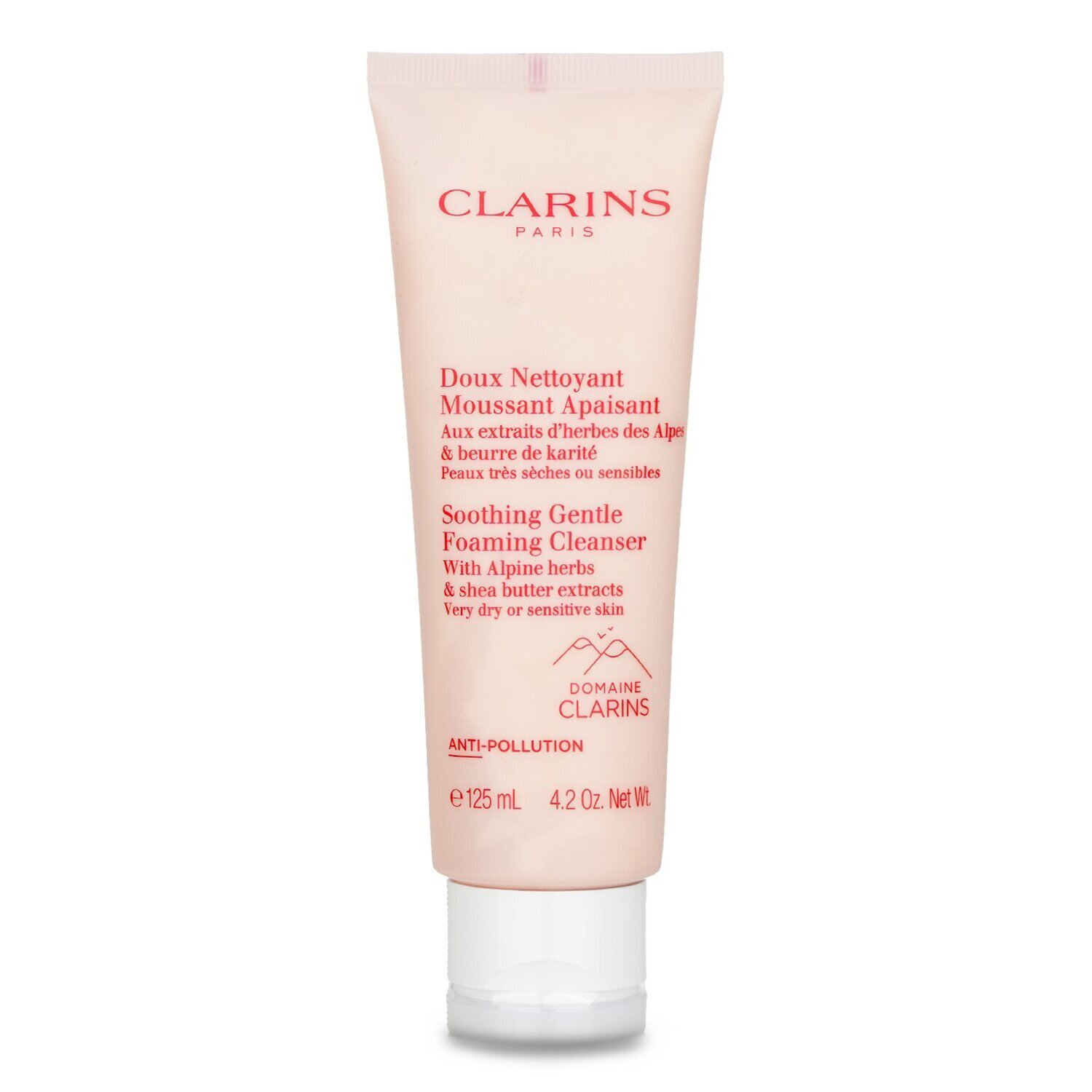 Clarins Soothing Gentle Foaming Cleanser with Alpine Herbs & Shea Butter Extracts - קלינסר מקציף עבור עור יבש במיוחד או רגיש 125ml/4.2oz