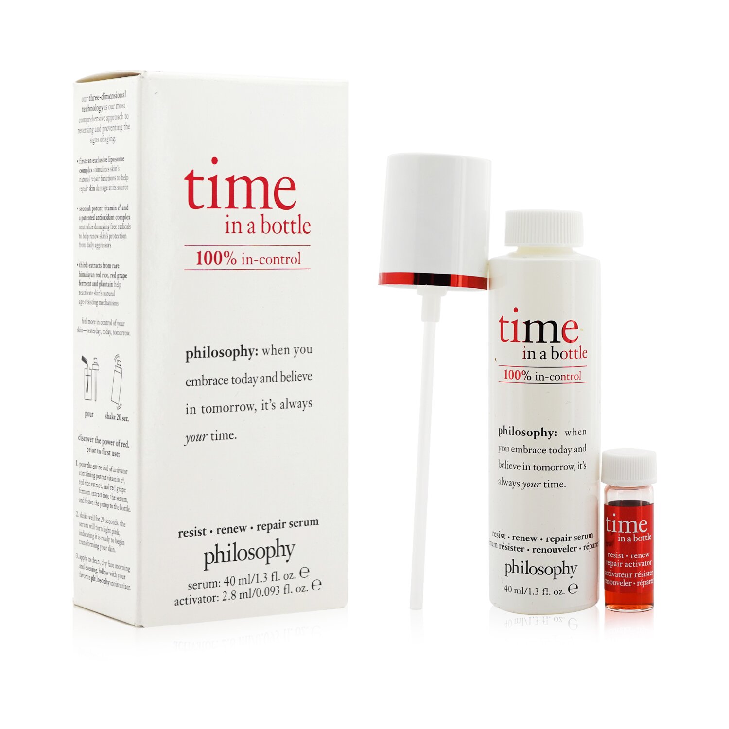 Philosophy Time In A Bottle 100% In-Control Resist, Renew, Repair Serum 2pcs