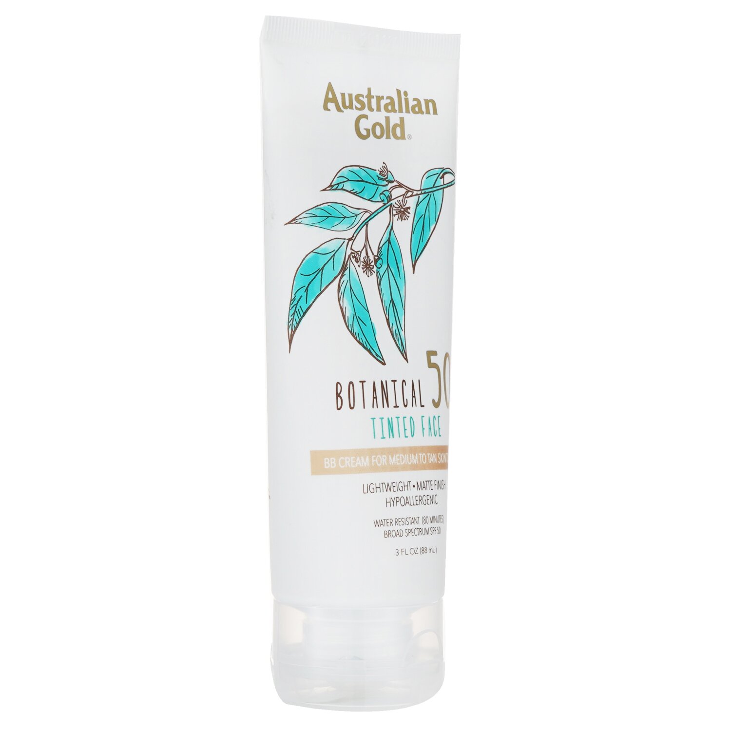Australian Gold Botanical Sunscreen SPF 50 Face BB Cream - Médio a Bronzeado 89ml/3oz