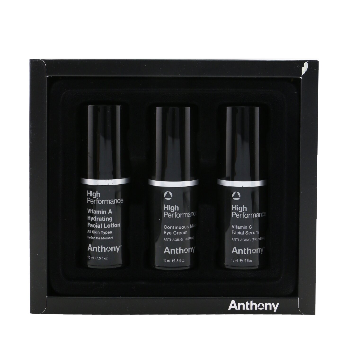 Anthony High Performance Age Defying Trio Set: Vitamin C Facial Serum 15ml +Vitamin A Facial Lotion 15ml + Eye Cream 15ml 3x15ml/0.5oz