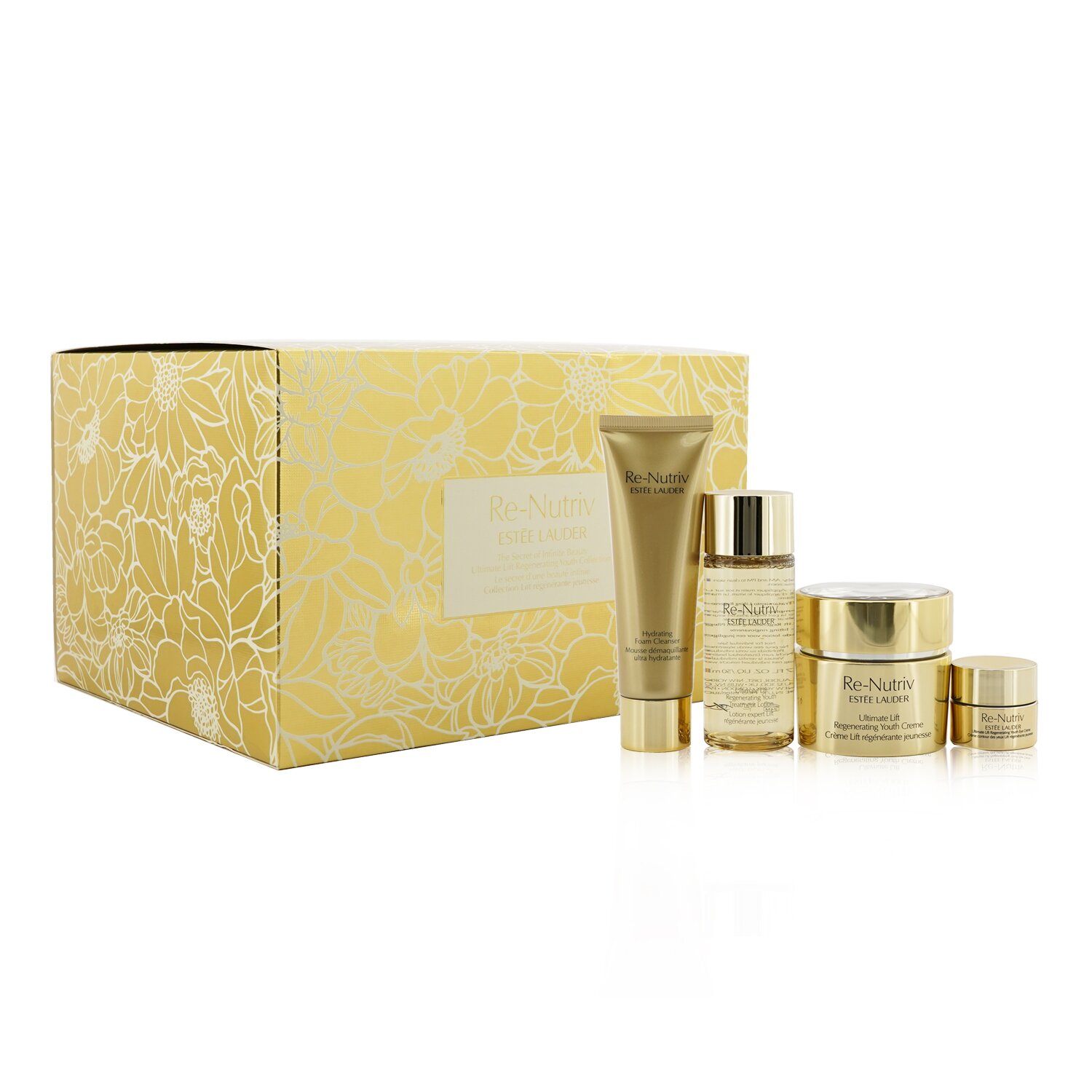 Estee Lauder The Secret Of Infinite Beauty Ultimate Lift Collection: Youth Creme 50ml+ Eye Creme 7ml+ Treatment Lotion 50ml+ Cleanser 50ml+ Case 4pcs+1case