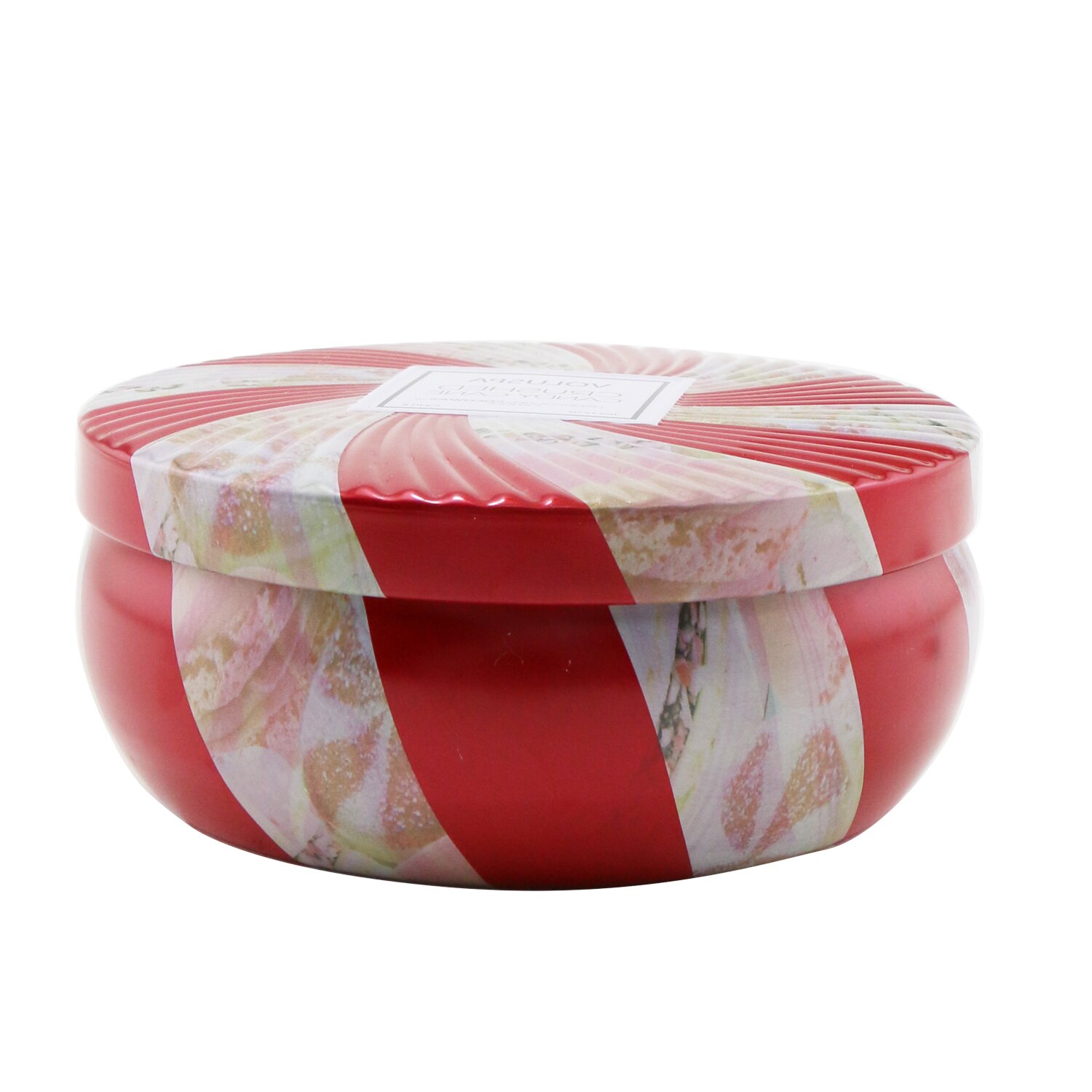 Voluspa شمع قصديري مزخرف مع 3 فتائل - Crushed Candy Cane 340g/12oz