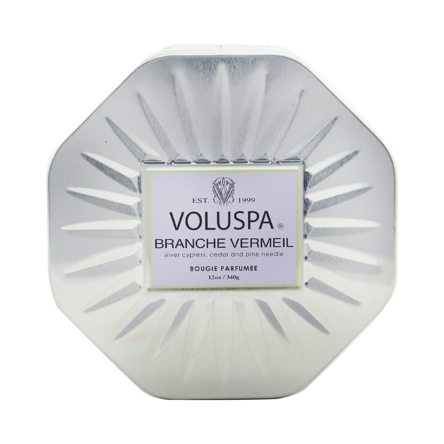 Voluspa شمع قصدير ثماني مع 3 فتائل - Branche Vermeil 340g/12oz