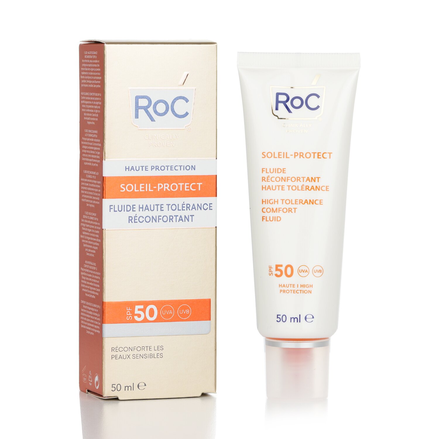 ROC Soleil-Protect High Tolerance Comfort Fluid SPF 50 UVA & UVB (Comforts Sensitive Skin) 50ml/1.69oz