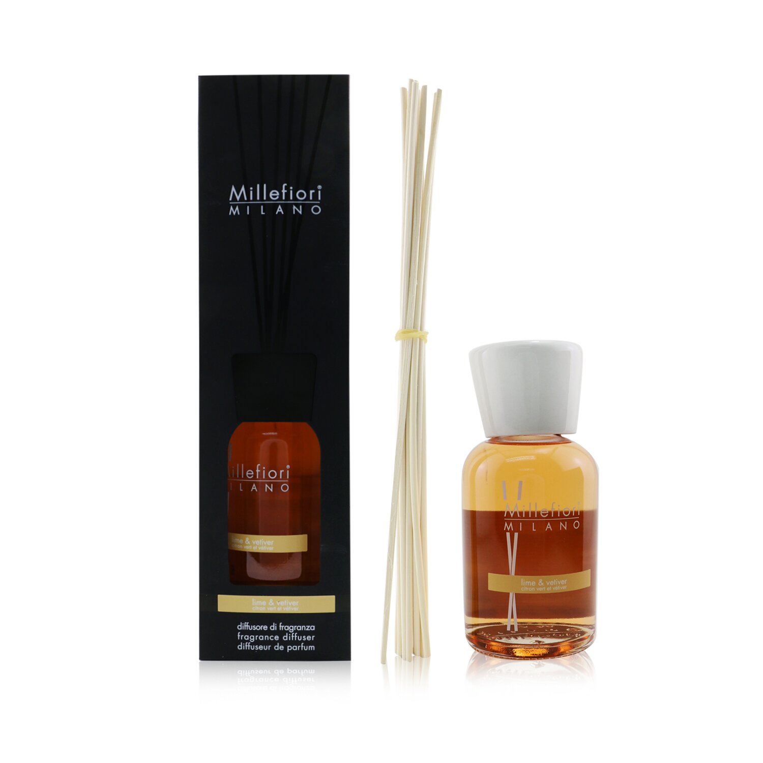 Millefiori Natural Fragrance Diffuser - Lime & Vetiver 500ml/16.9oz