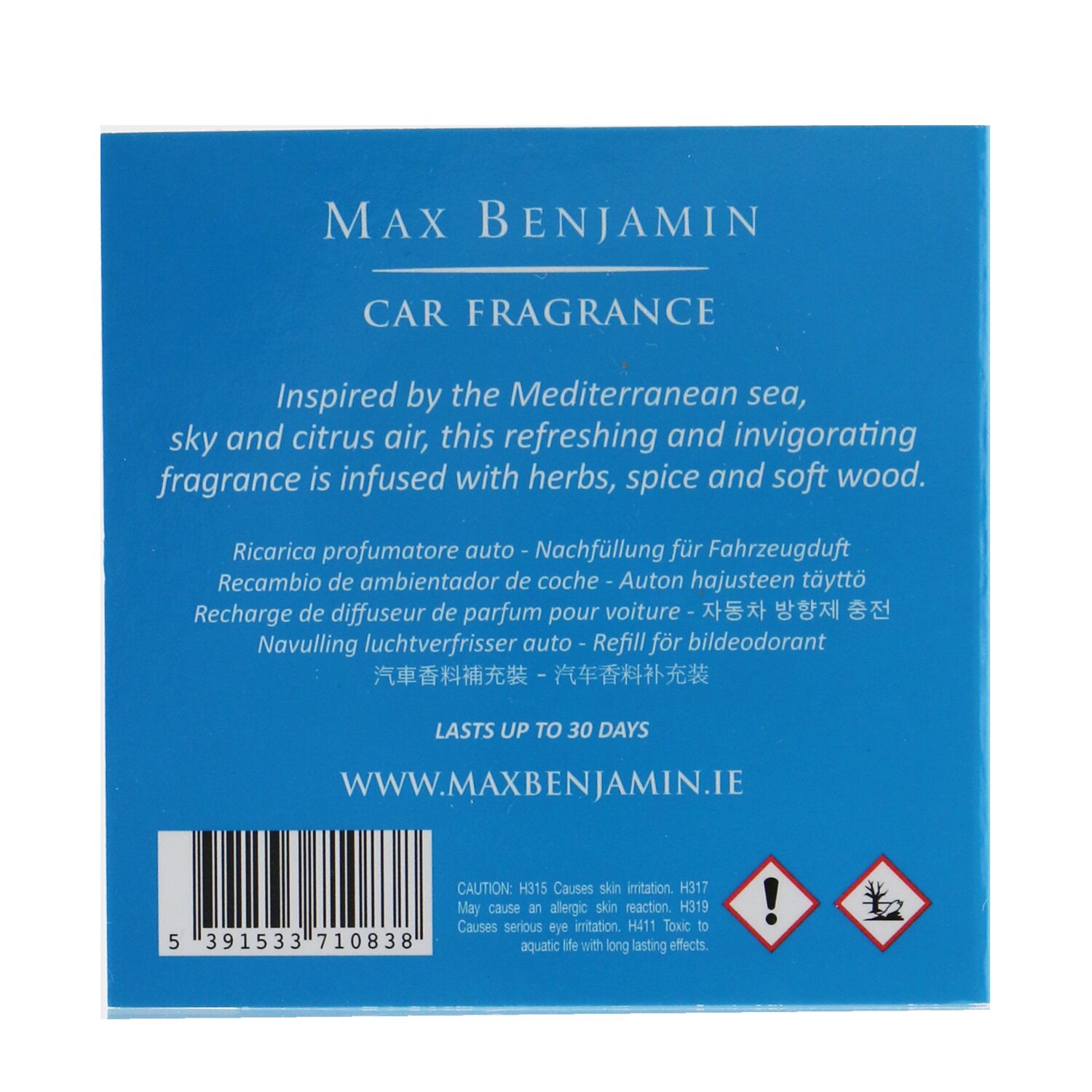 Max Benjamin Car Fragrance Refill - Blue Azure 1pc