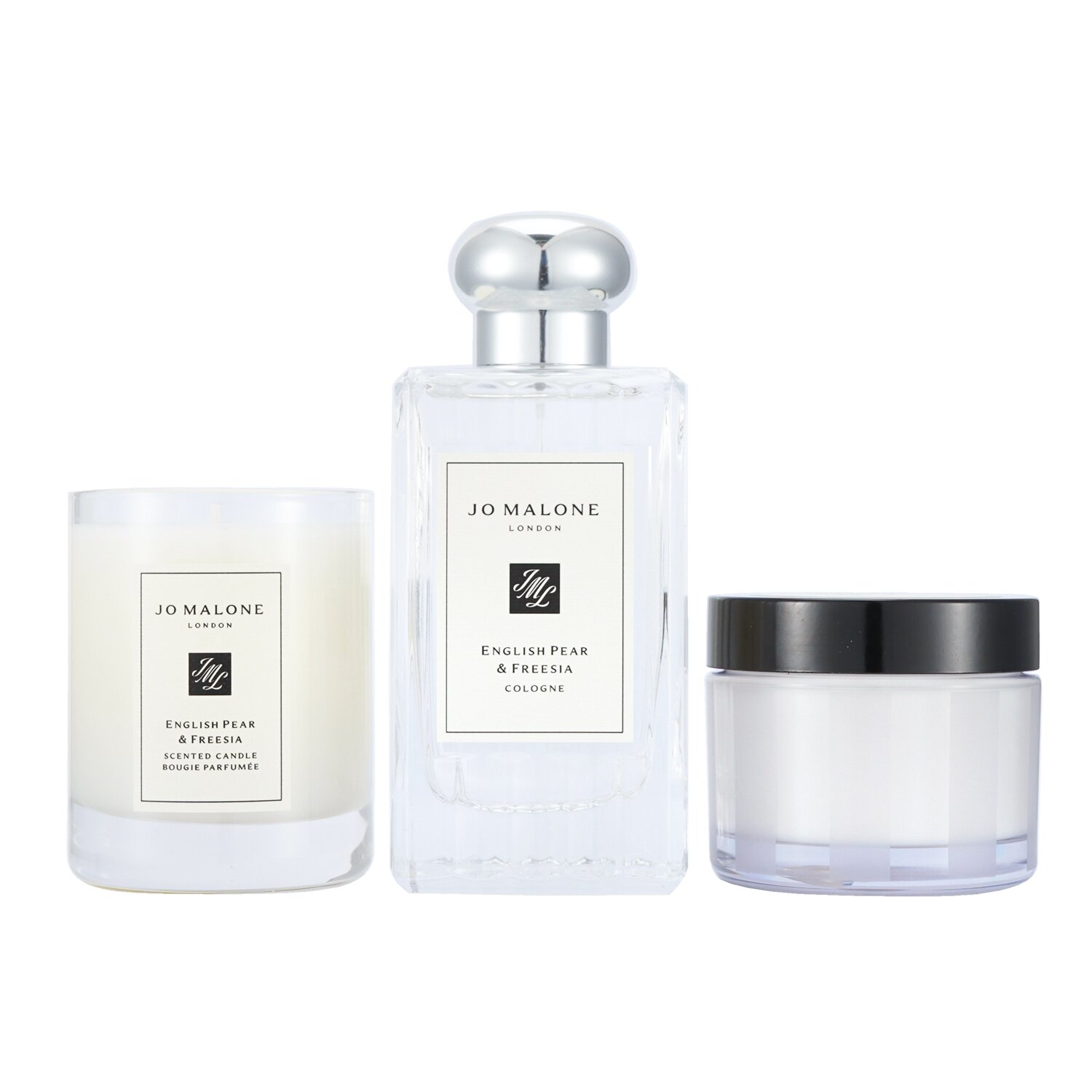 Jo Malone English Pear & Freesia Coffret: Σπρέι Κολωνίας 100ml/3,4oz + Κρέμα Σώματος 50ml/1,7oz + Αρωματικό Κερί 4,78cm/1,88ίντσες (Ύψος) 3pcs