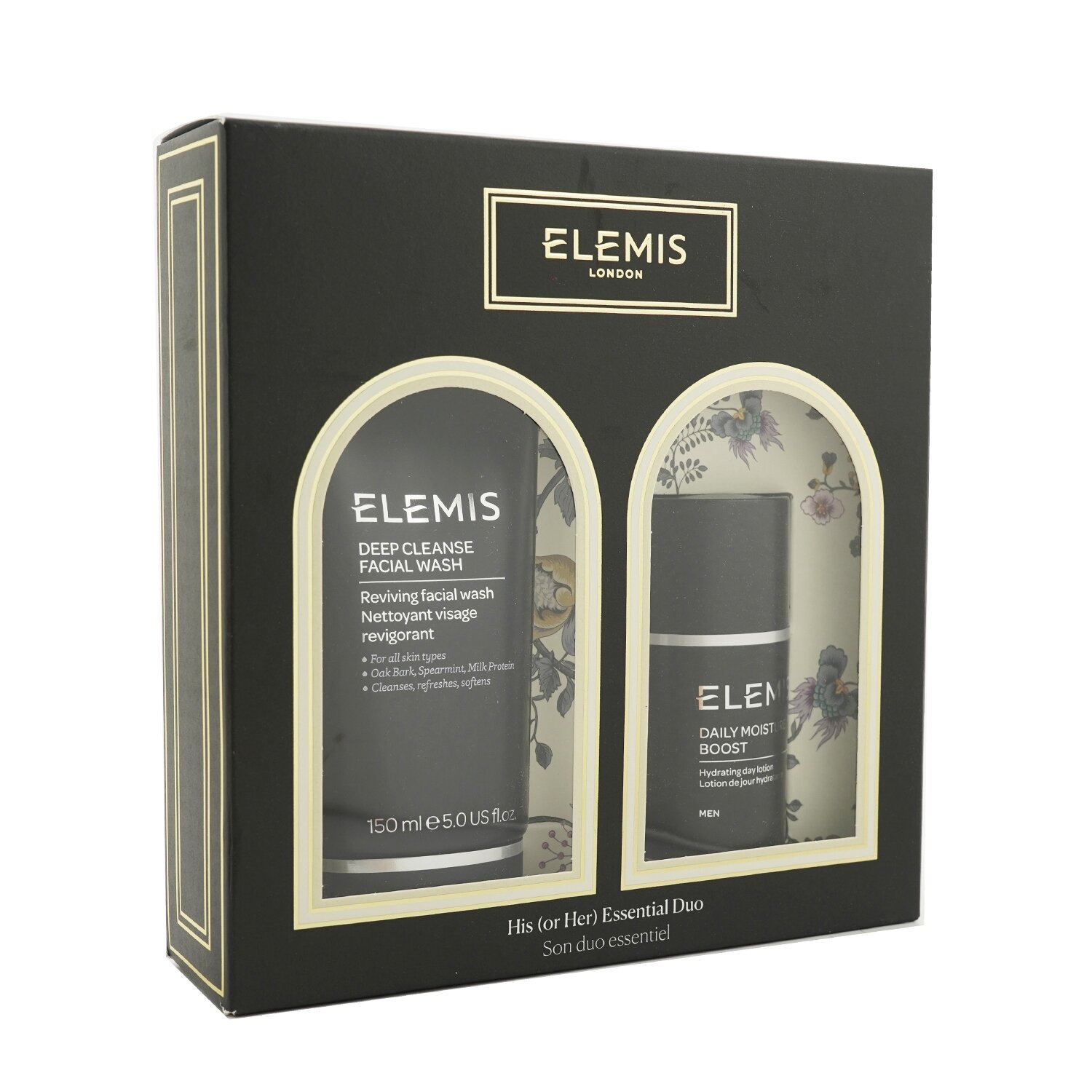 Elemis His (or Her) Essential Duo: Deep Cleanse Facial Wash 150ml + Daily Moisture Boost 50ml 2pcs