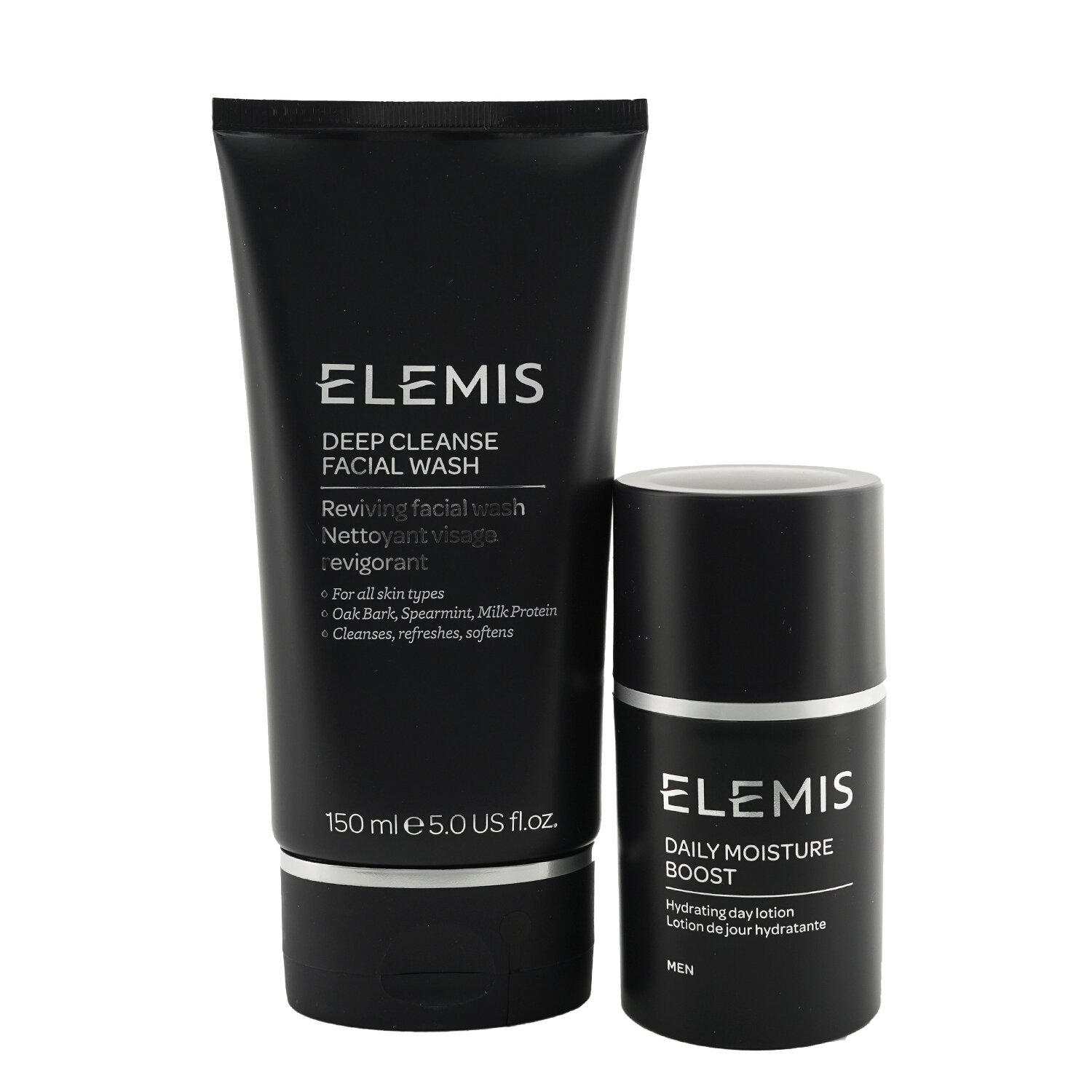 Elemis His (or Her) Essential Duo: Deep Cleanse Facial Wash 150ml + Daily Moisture Boost 50ml 2pcs