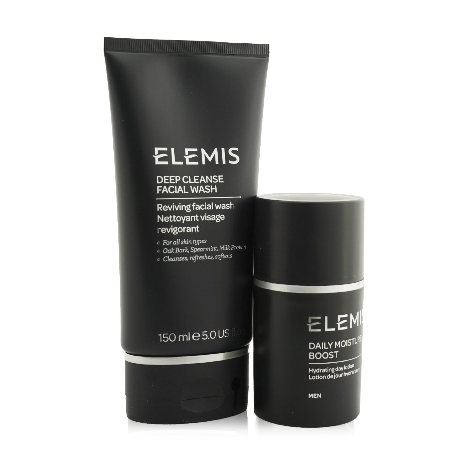 Elemis His (or Her) Essential Duo: Deep Cleanse Facial Wash 150ml + Daily Moisture Boost 50ml (Box Slightly Damaged) 2pcs