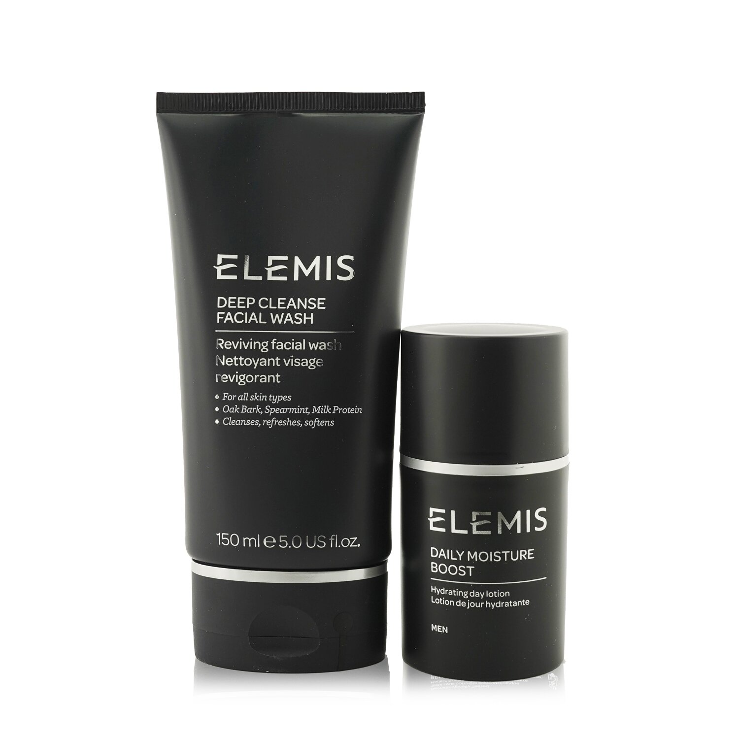 Elemis His (or Her) Essential Duo: Deep Cleanse Facial Wash 150ml + Daily Moisture Boost 50ml (Box Slightly Damaged) 2pcs