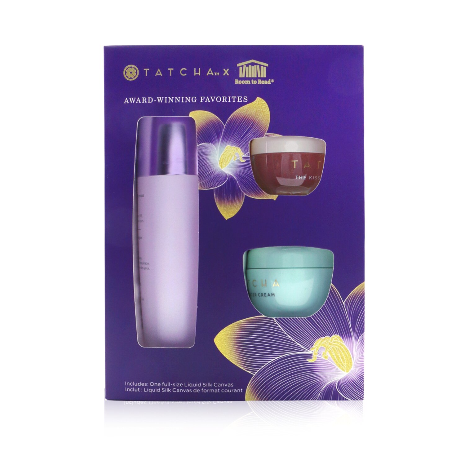 タッチャ Tatcha アワード受賞の人気商品セット：ザ・リキッドシルクキャンバス30g＋ザ・ウォータークリーム10ml＋ザ・キッス リップマスク5g 3pcs