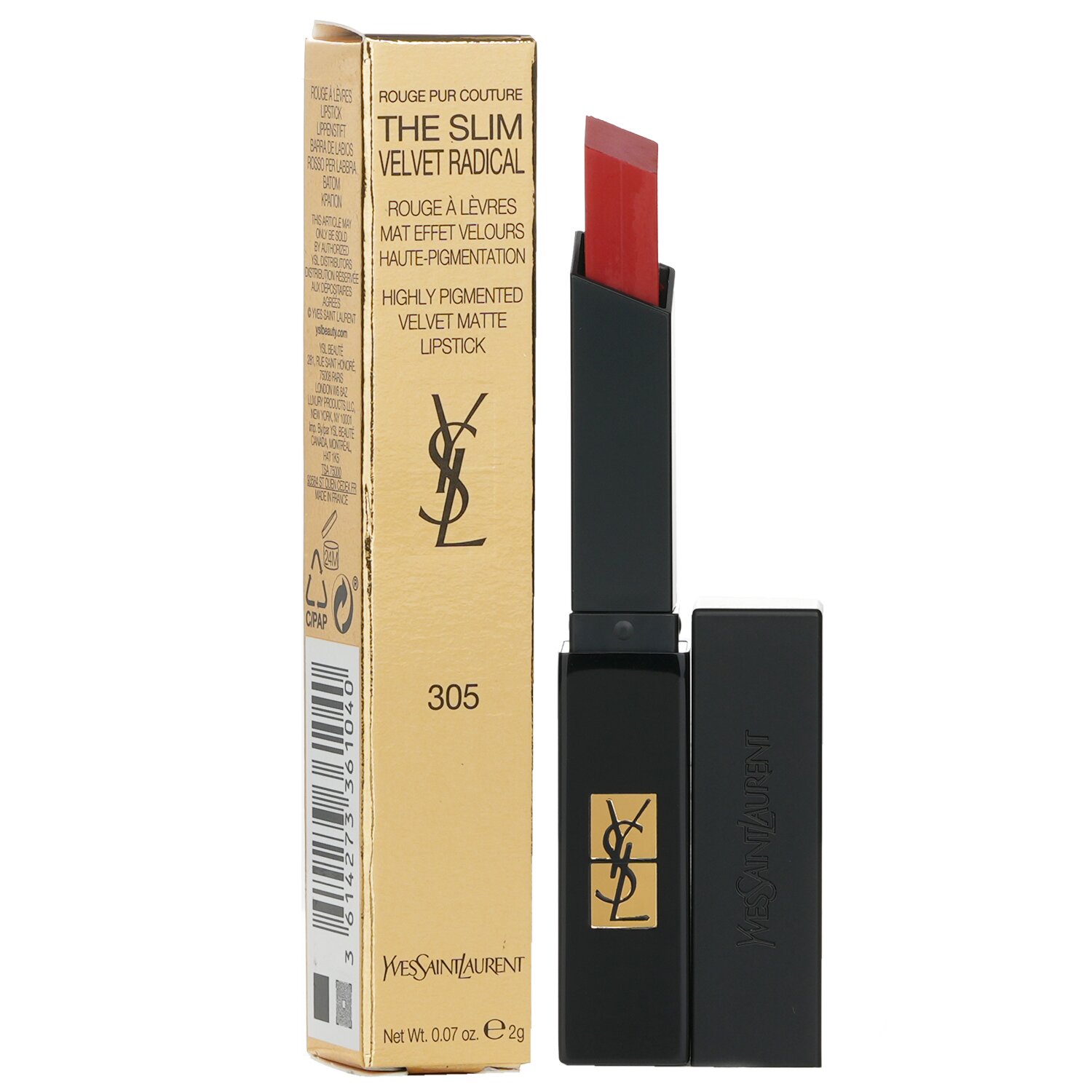 Yves Saint Laurent أحمر شفاه مخملي غير لامع Rouge Pur Couture 2g/0.07oz