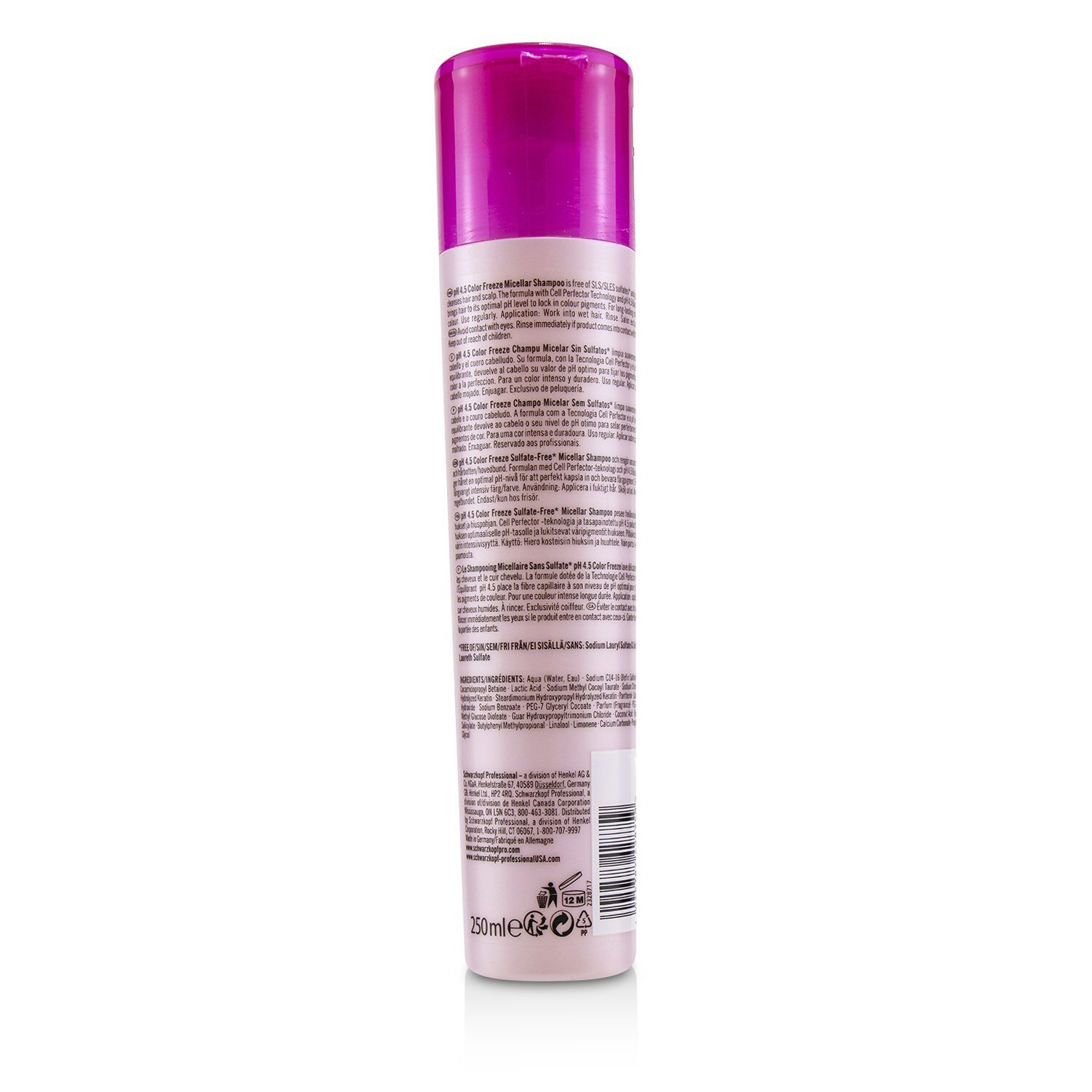 Schwarzkopf BC Bonacure pH 4.5 Color Freeze Sulfate-Free Micellar Shampoo (For Coloured Hair) 250ml/8.5oz