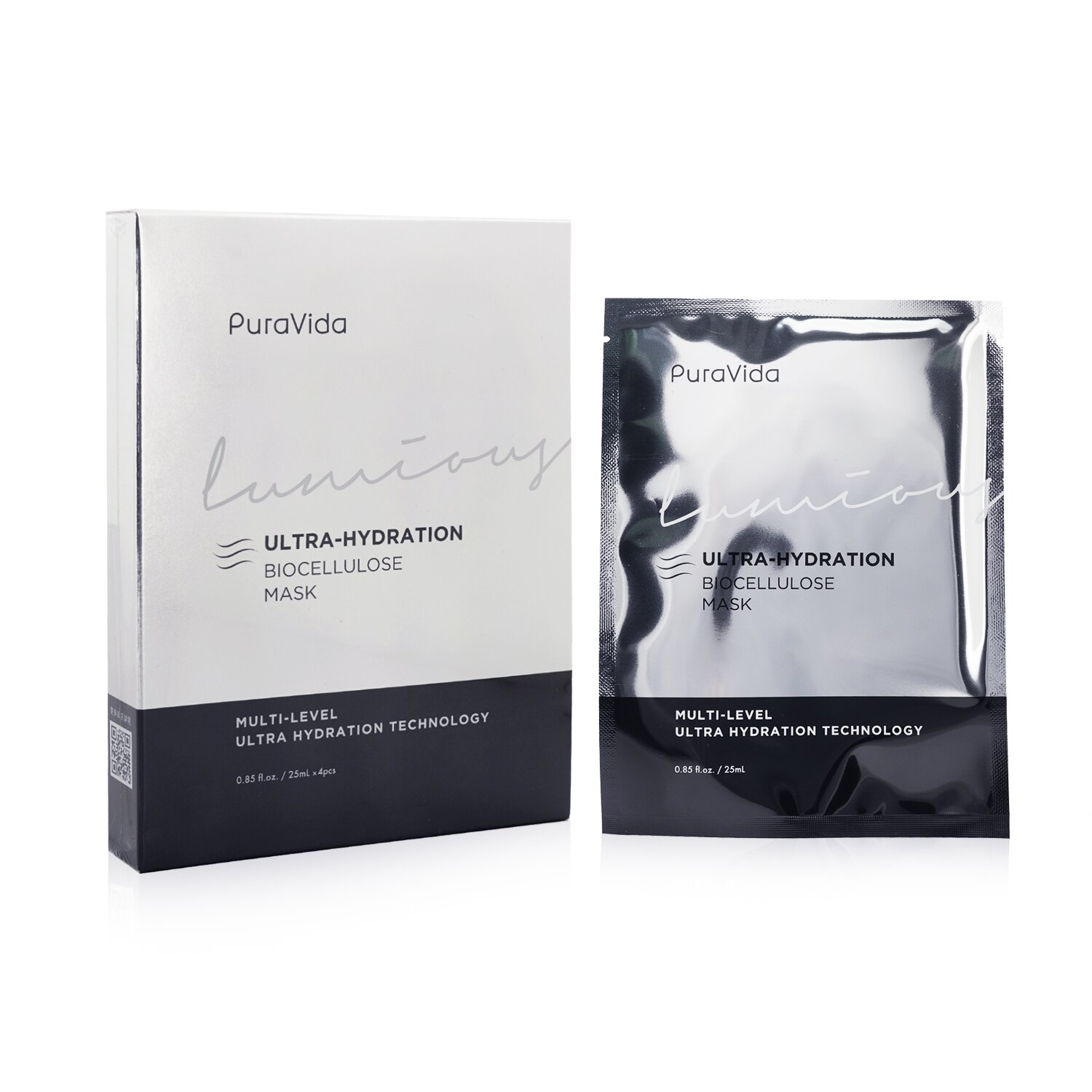 KISS ME PuraVida Luminous Ultra Hydration Biocellulose Mask 4sheets