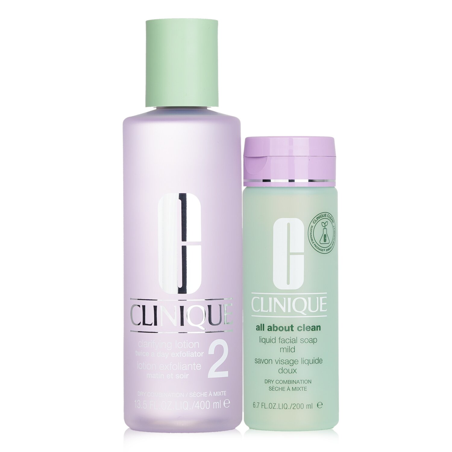 Clinique Clarifying Lotion 2 ชุด: Clarifyin/g Lotion 2 400ml+ All About Clean Liquid Facial Soap Mild 200ml 2pcs