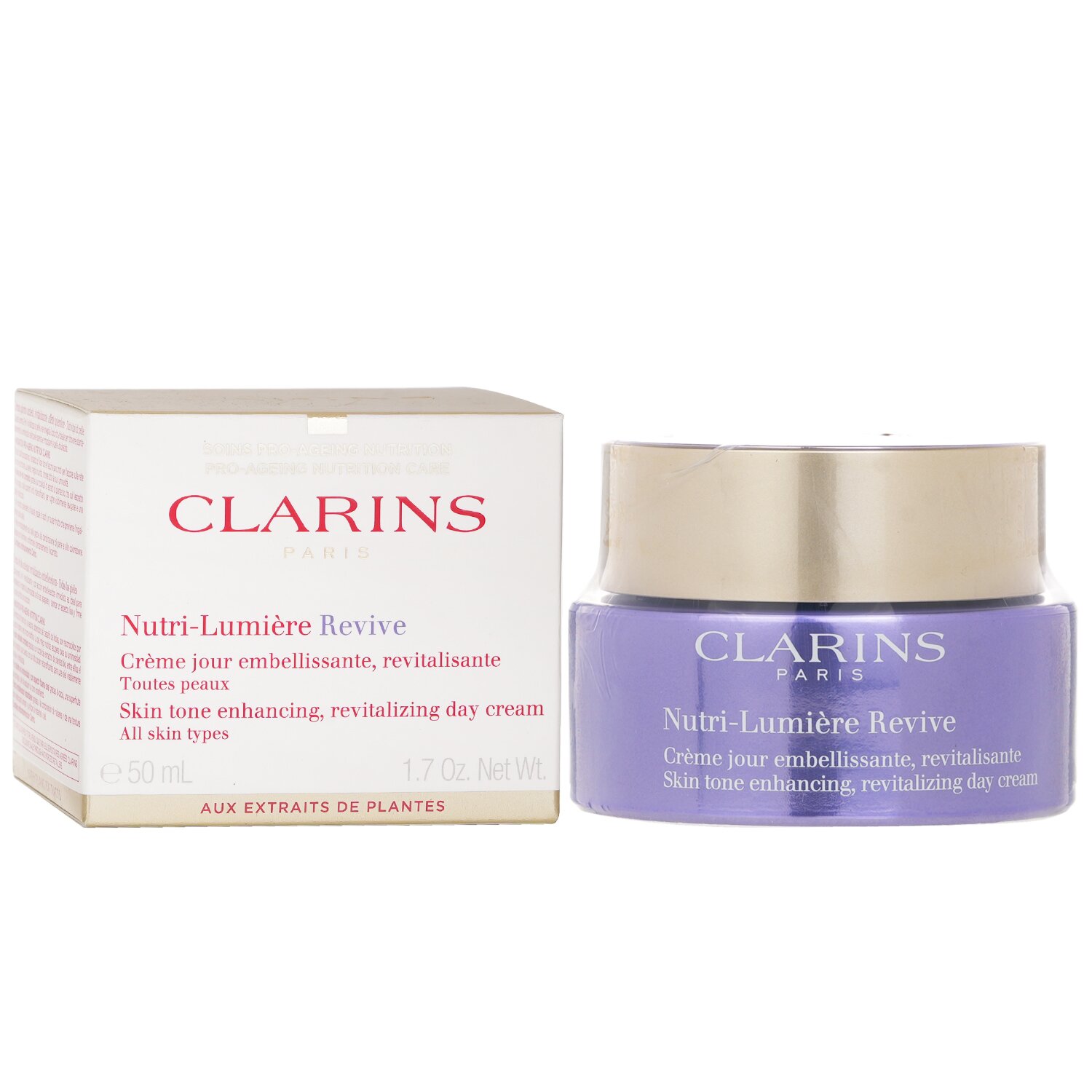 클라랑스 Clarins 뉴트리-뤼미에르 리바이브 스킨 톤 인핸싱, 리바이탈라이징 데이 크림 50ml/1.7oz