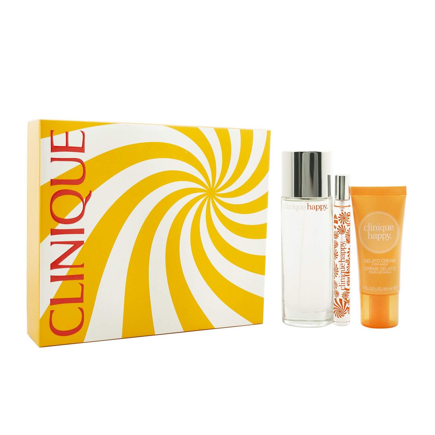 Clinique Wear It & Be Happy Coffret: Perfume Spray 50ml/1.7oz + Gelato Hand Cream 30ml/1oz + Perfume Spray 10ml/0.34oz 3pcs