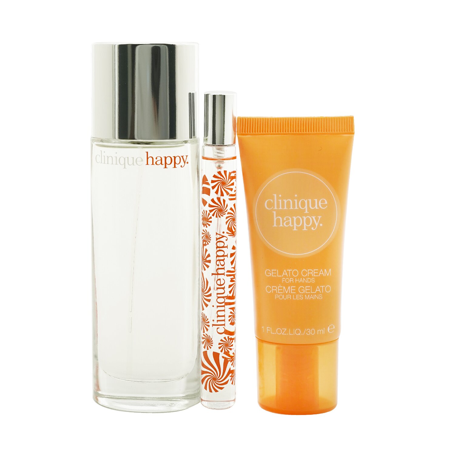 Clinique Wear It & Be Happy Coffret: Perfume Spray 50ml/1.7oz + Gelato Hand Cream 30ml/1oz + Perfume Spray 10ml/0.34oz 3pcs