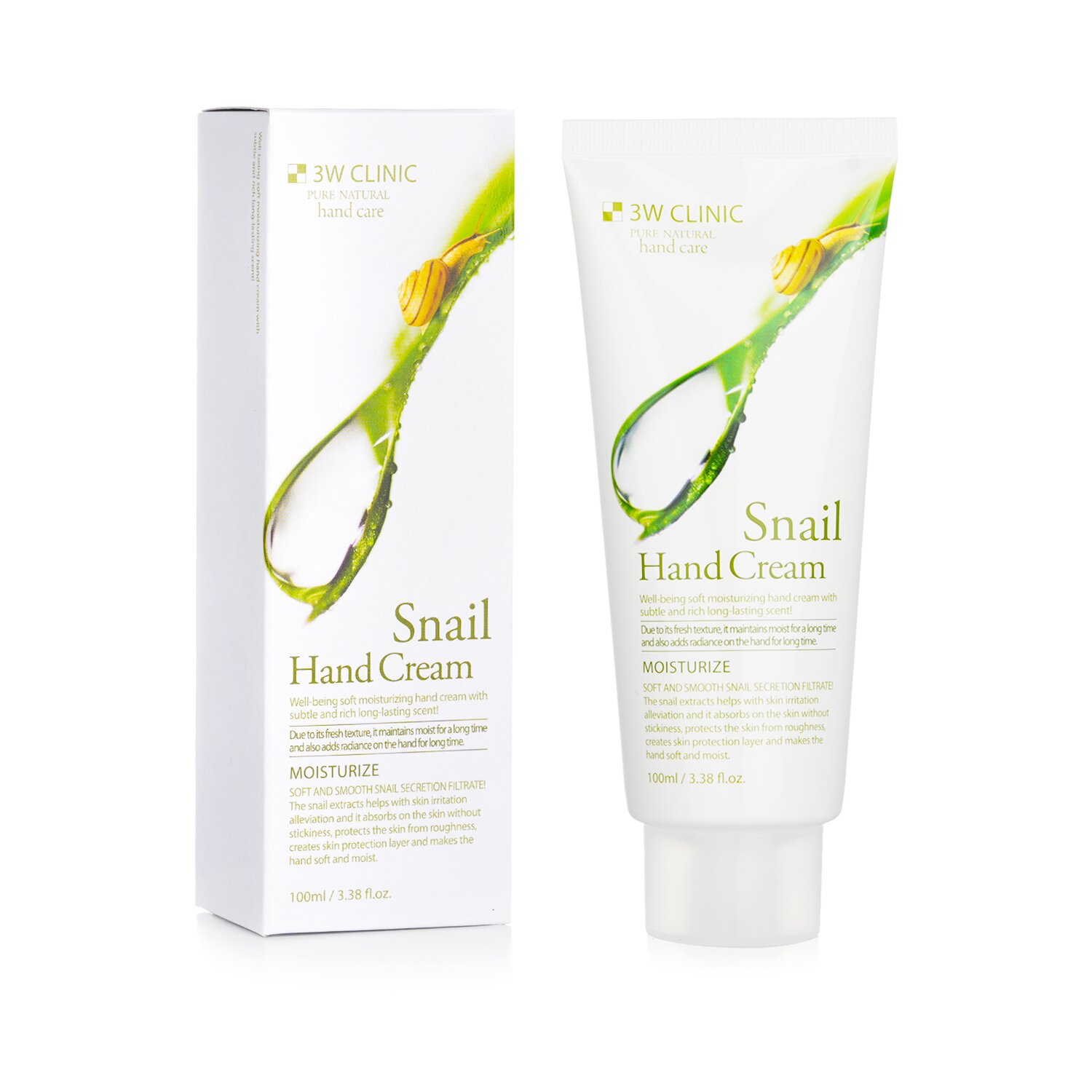 3W Clinic Hand Cream - Snail (Exp. Date: 09/2022) 100ml/3.38oz