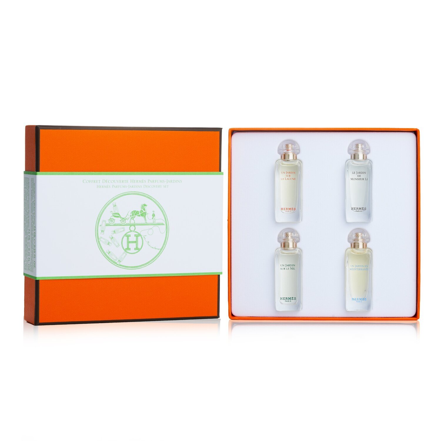 Hermes Miniature Coffret: La Lagune, Le Jardin de Monsieur Li, Un Jardin sur le Nil, Un Jardin En Mediterranee 4x7.5ml/0.25oz