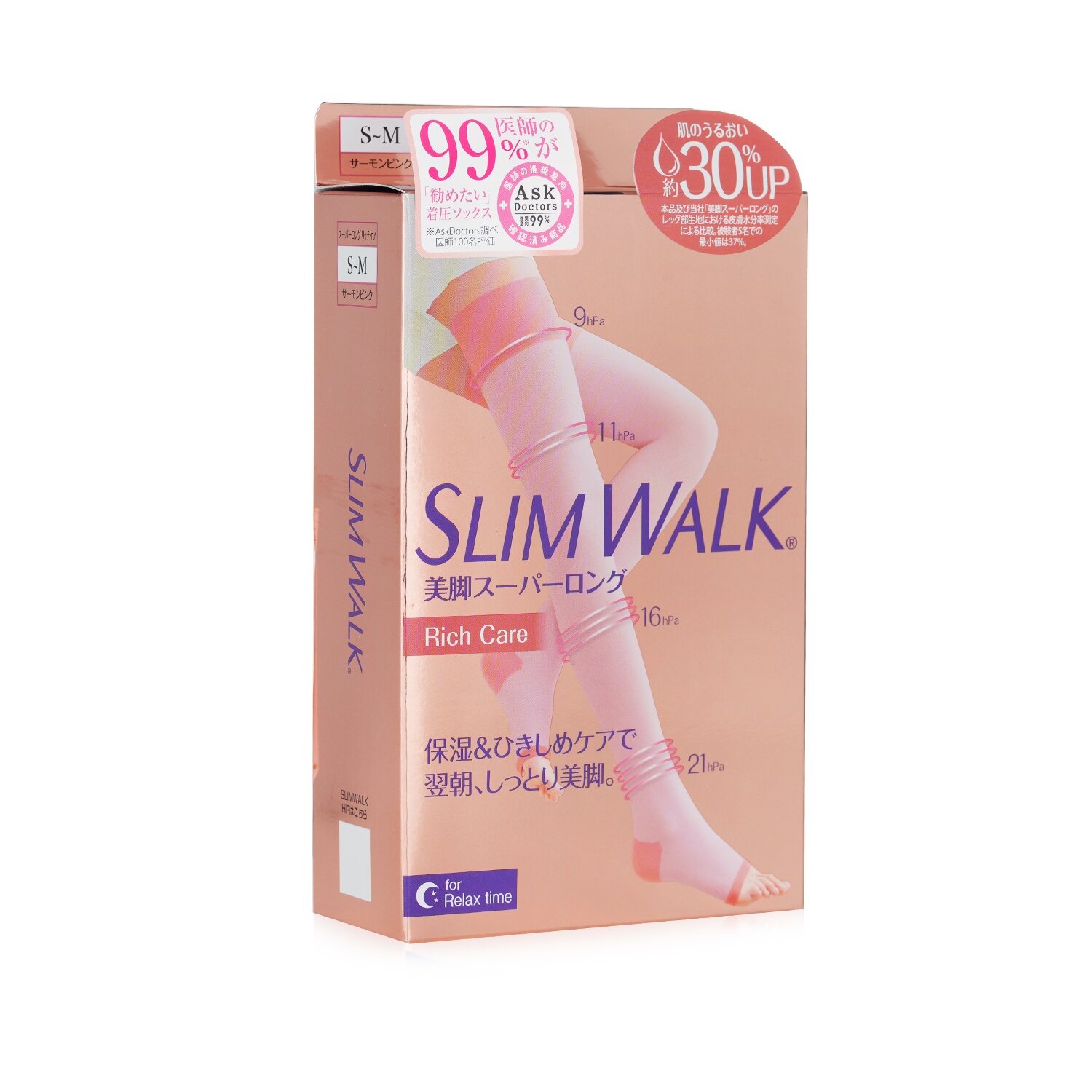 SlimWalk Compression Open-Toe Socks For Relax, Moisturizing 1pair