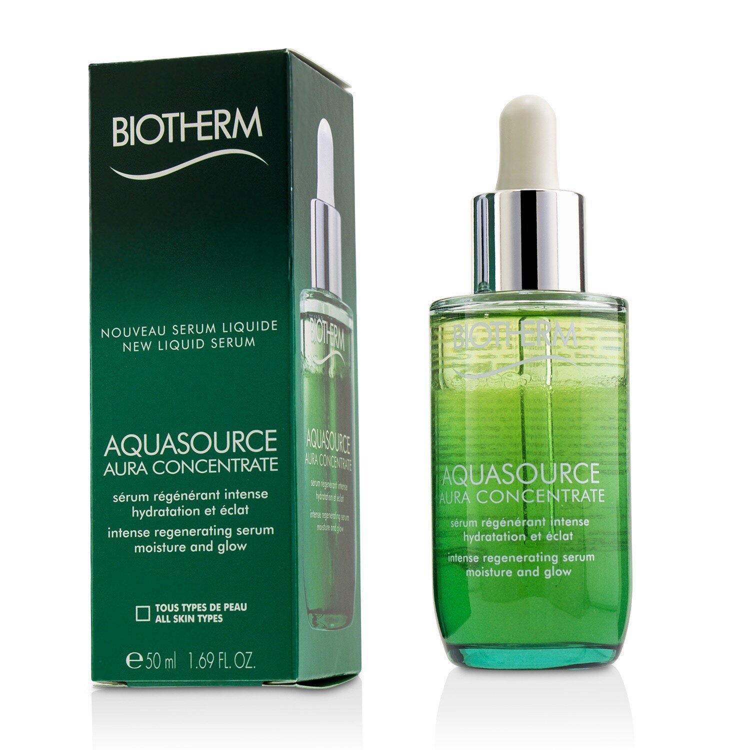 Biotherm Aquasource Aura Concentrate Intense Regenerating Serum - Suitable For Sensitive Skin (Unboxed) 50ml/1.69oz