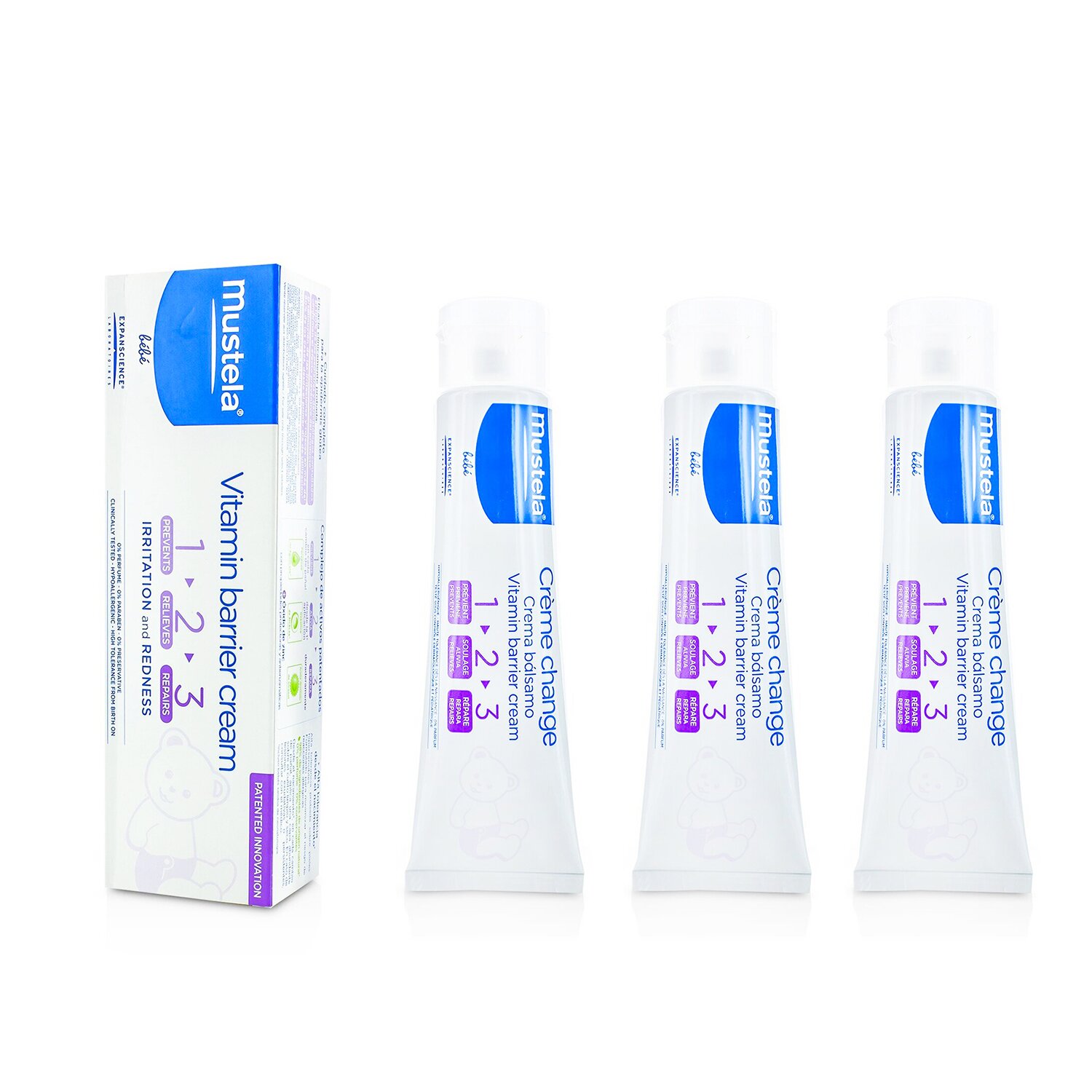 Mustela Trio krém s vitaminovou bariérou 3x100ml/3.88oz