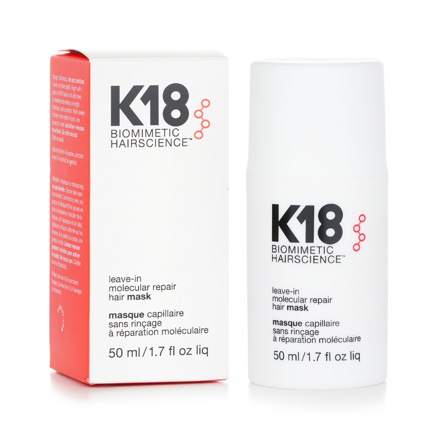 K18 Неизмиваща молекулярна възстановяваща маска за коса 50ml/1.7oz