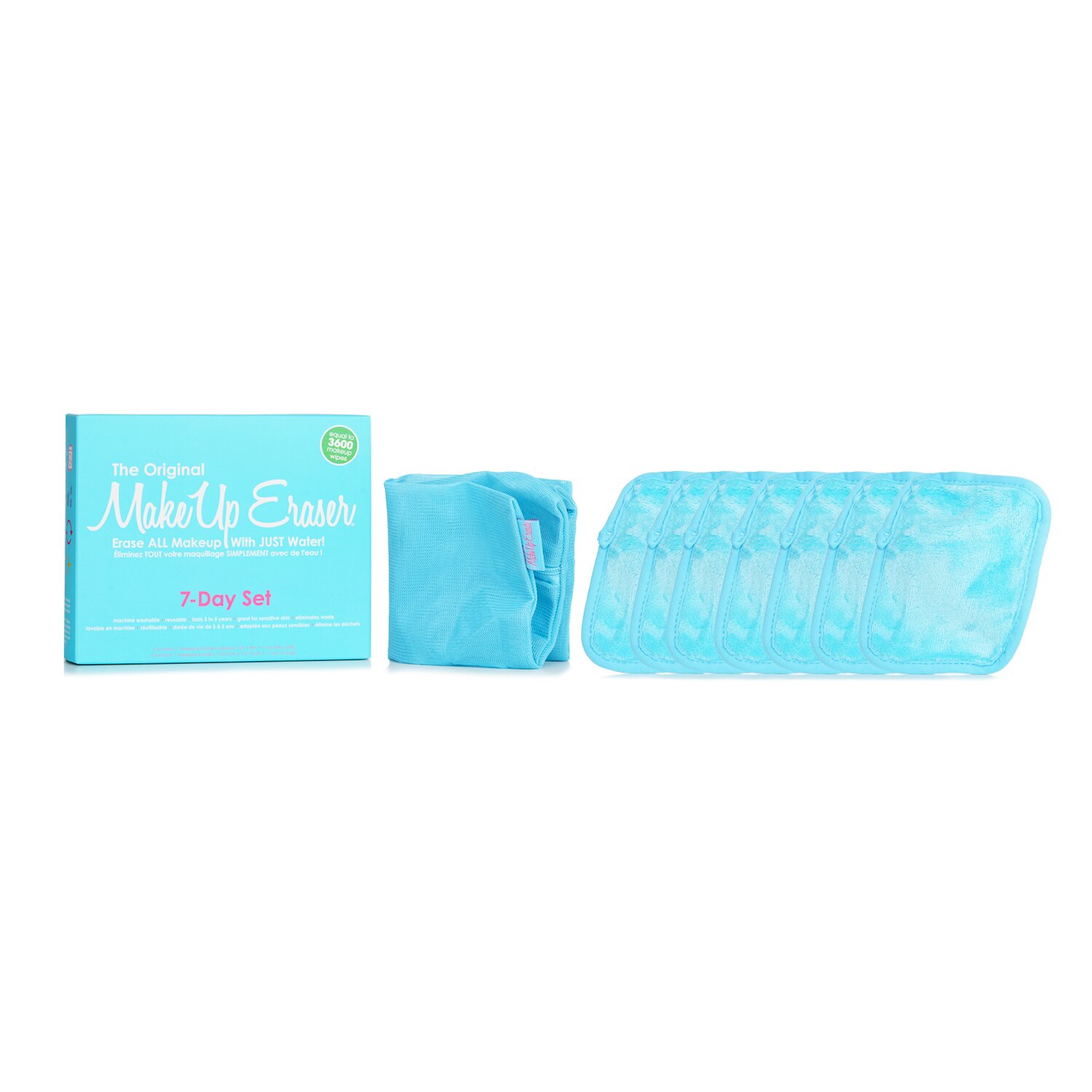 MakeUp Eraser Chic Blue 7 Day Set (7x Mini MakeUp Eraser Cloth + 1x Bag) 7pcs+1bag