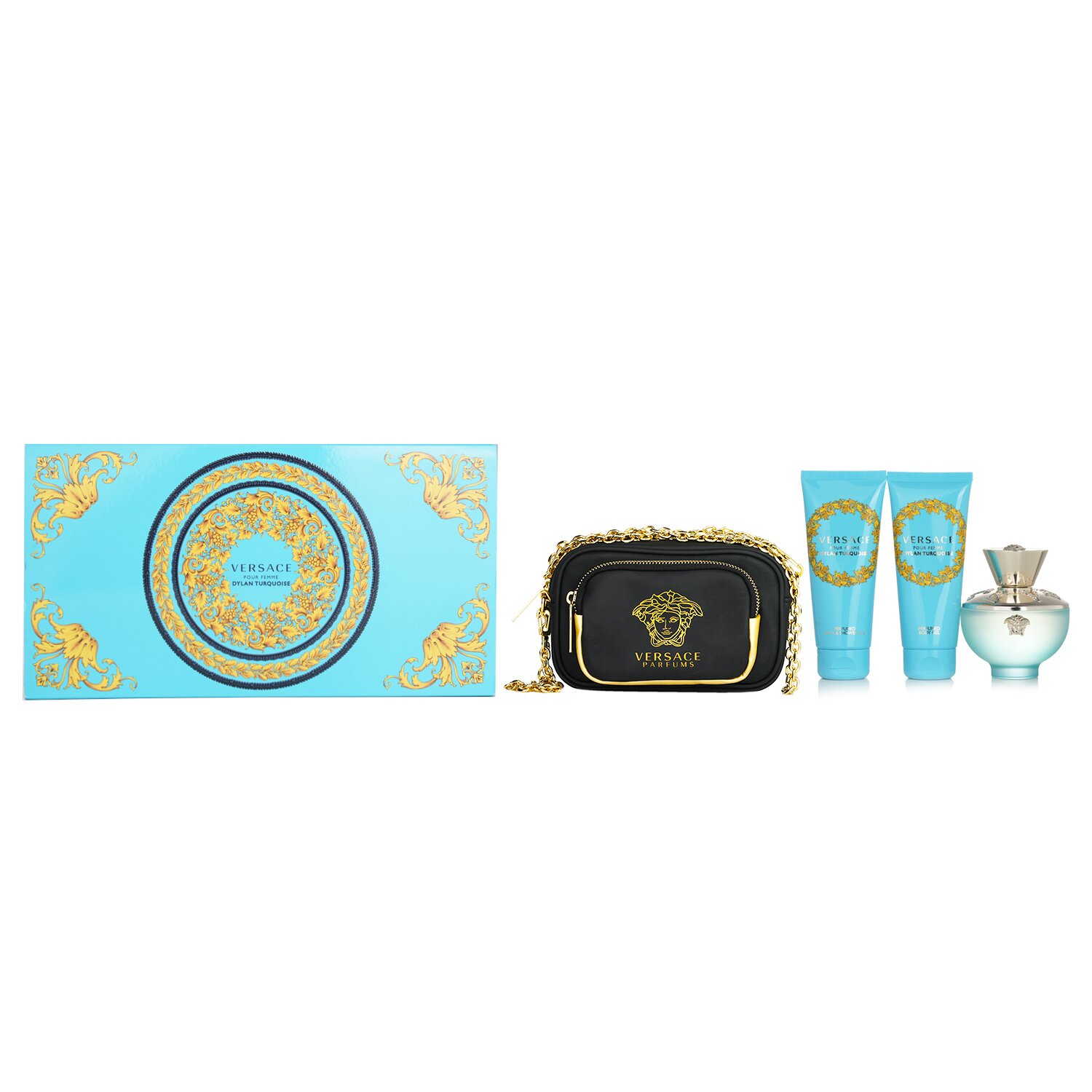 Versace Dylan Turquoise Coffret: 3pcs+1Bag