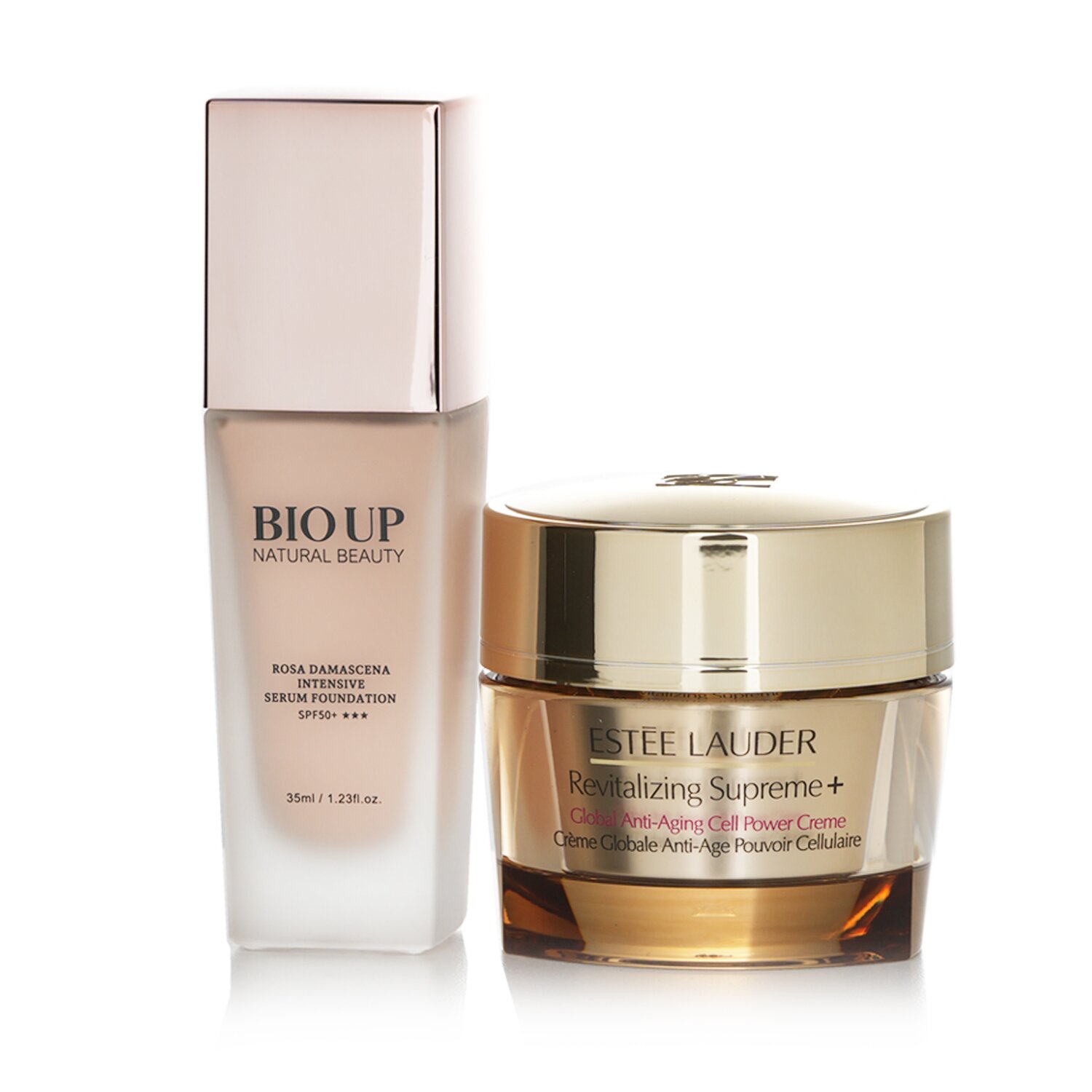 Estee Lauder Revitalizing Supreme + Global Anti-Aging Cell Power Creme 50ml (Free: Natural Beauty BIO UP Rose Collagen Foundation SPF50 35ml) 2pcs