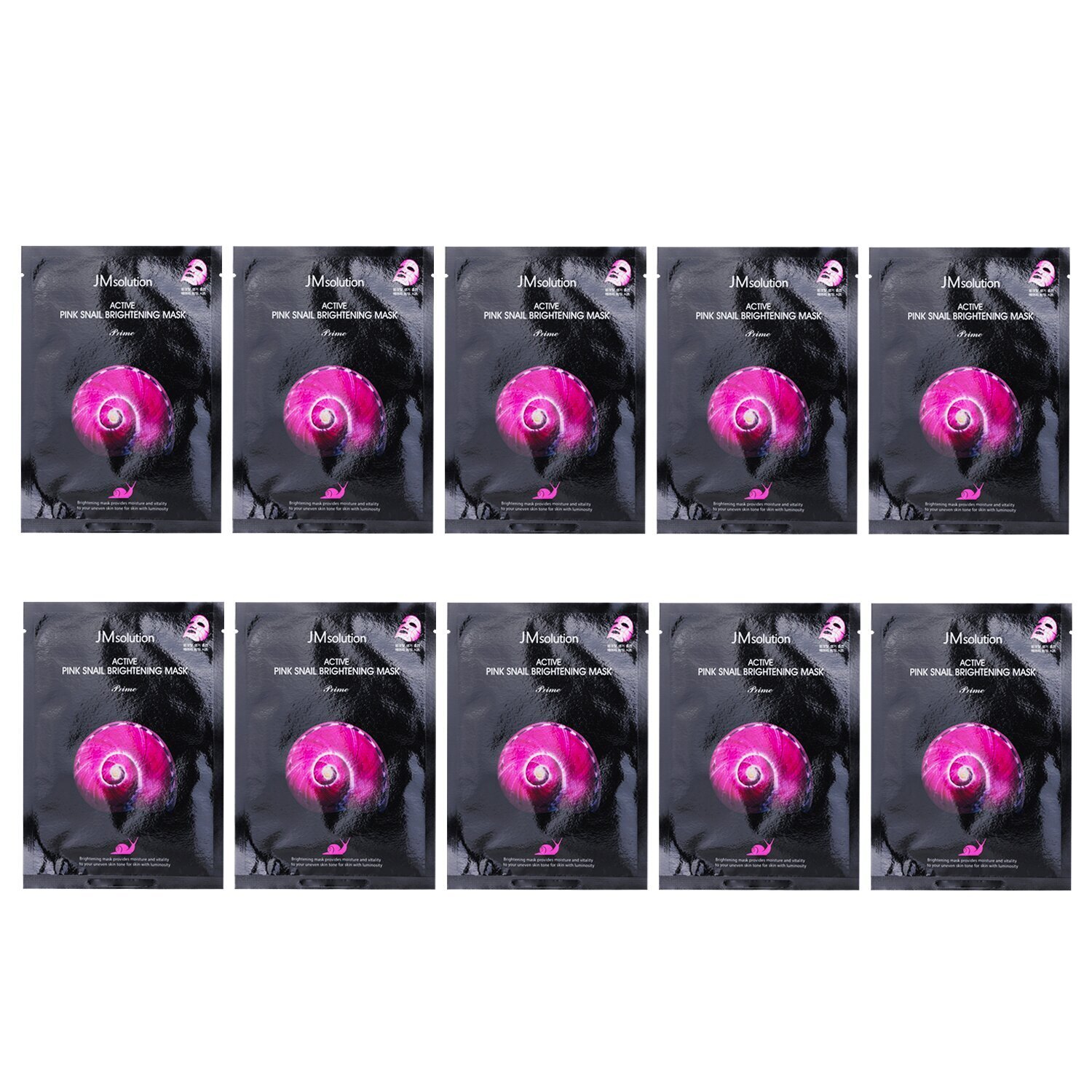 JM Solution Aktiivne Pink Snail Brightening Mask Prime 10pcsx30ml