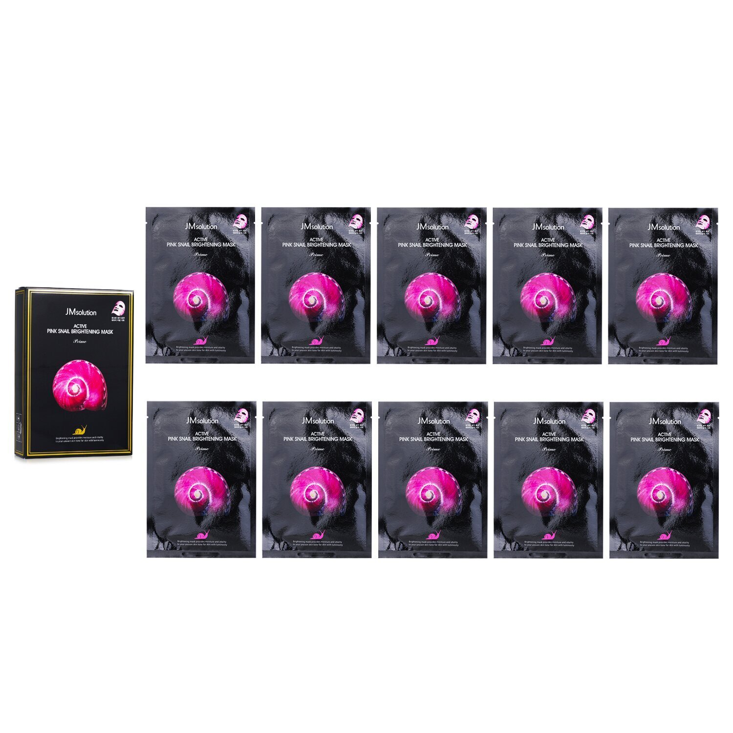 JM Solution Aktiivne Pink Snail Brightening Mask Prime 10pcsx30ml