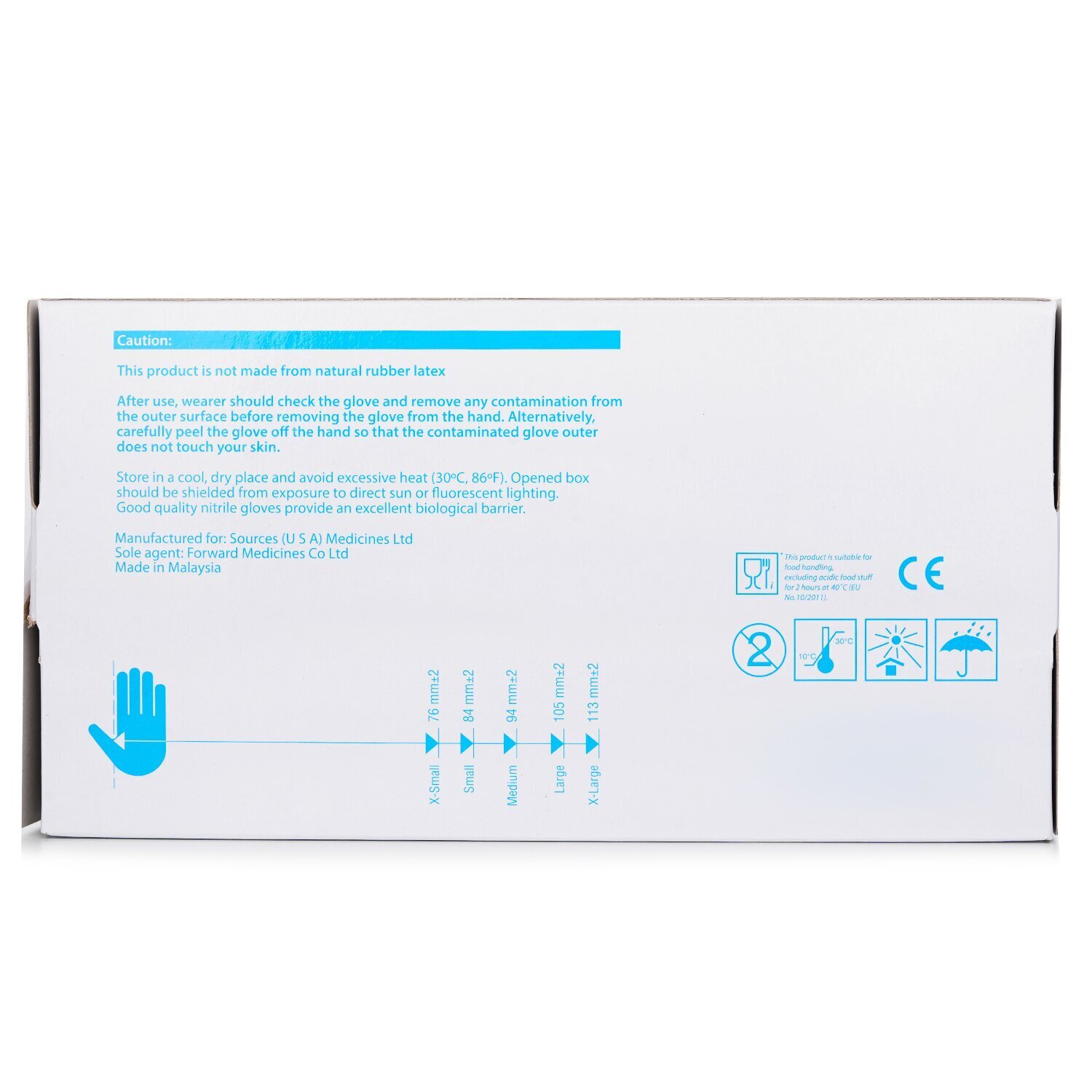 skin coat Prozone disposable nitrile gloves (blue powder-free) Size M - 100pcs 100pcs/box