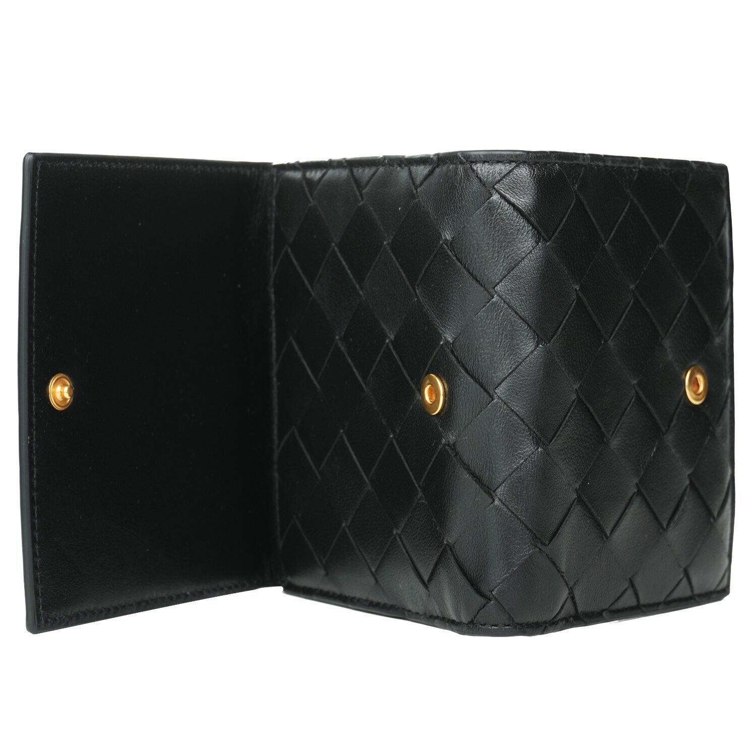 Bottega Veneta 2 fold wallet with coin purse 608074 Black