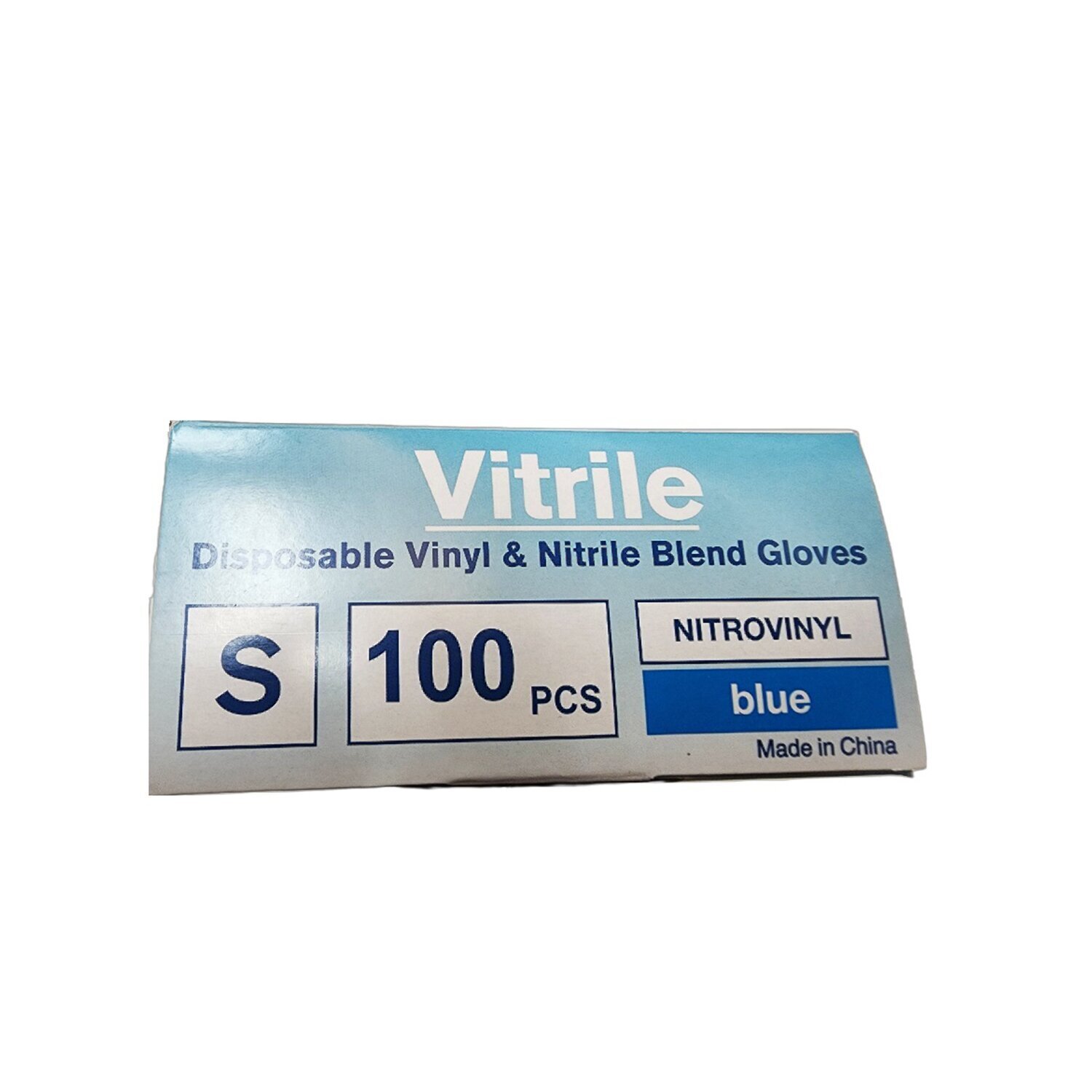 KQ KQ - Vitrile Disposable Vinyl & Nitrile Blend Gloves -blue (S) S