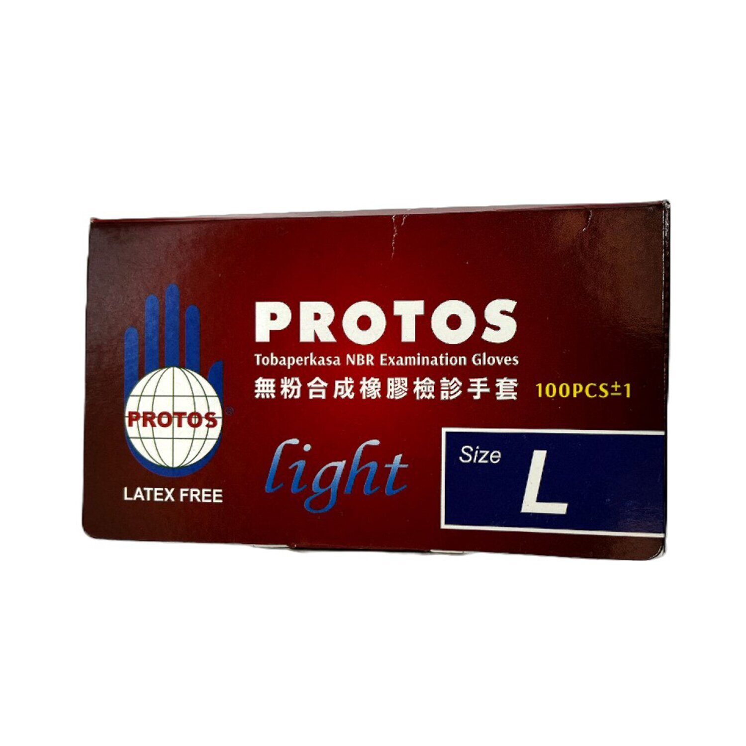 KQ Protos - Disposable Nitrile Examination Gloves -blue (L) L