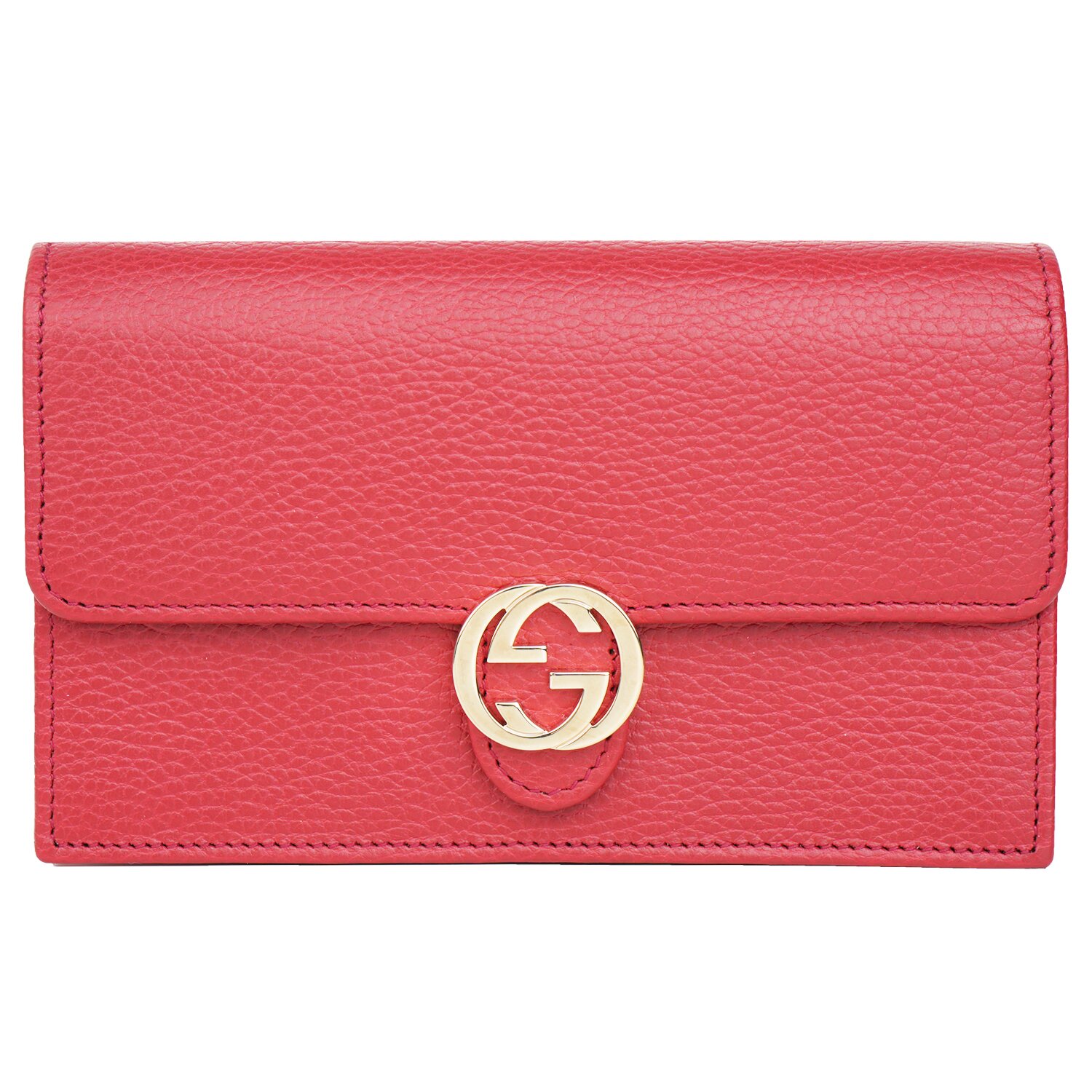 Gucci Icon GG Interlocking Wallet On Chain Red Crossbody Bag 615523 Red Strawberrynet INEN