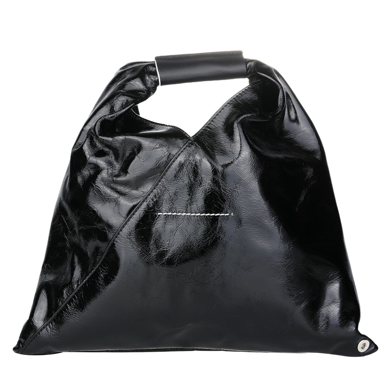 Maison Margiela MM6 Japanese Leather Top Handle Tote Bag Black