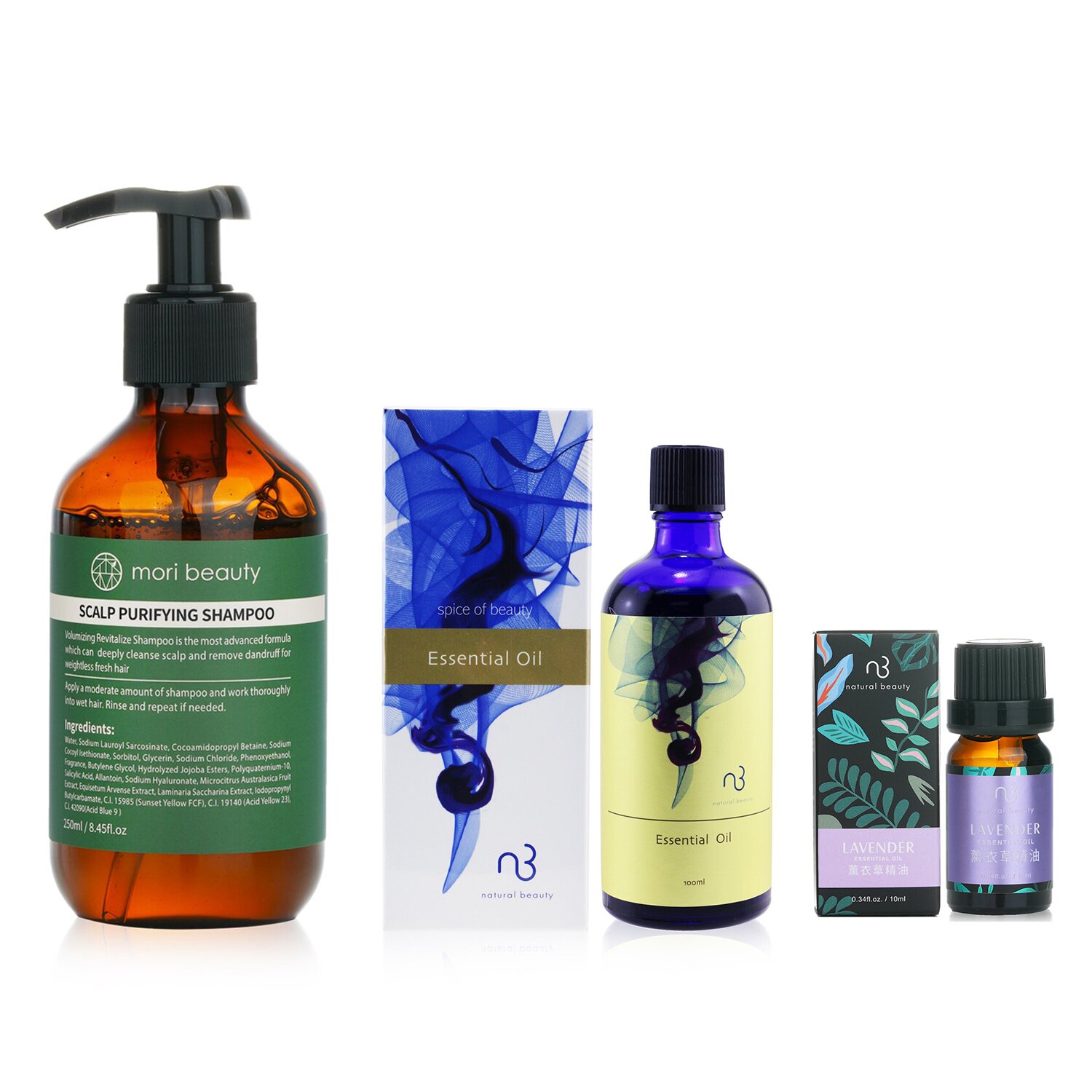 Natural Beauty Essential Oil Body Care Bundle (Exp. Date: 24/6/2024) 3pcs